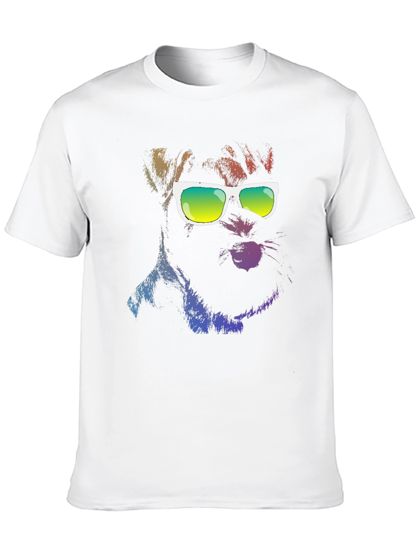 Cool Dog Graphic T-Shirt - Black Cotton Blend