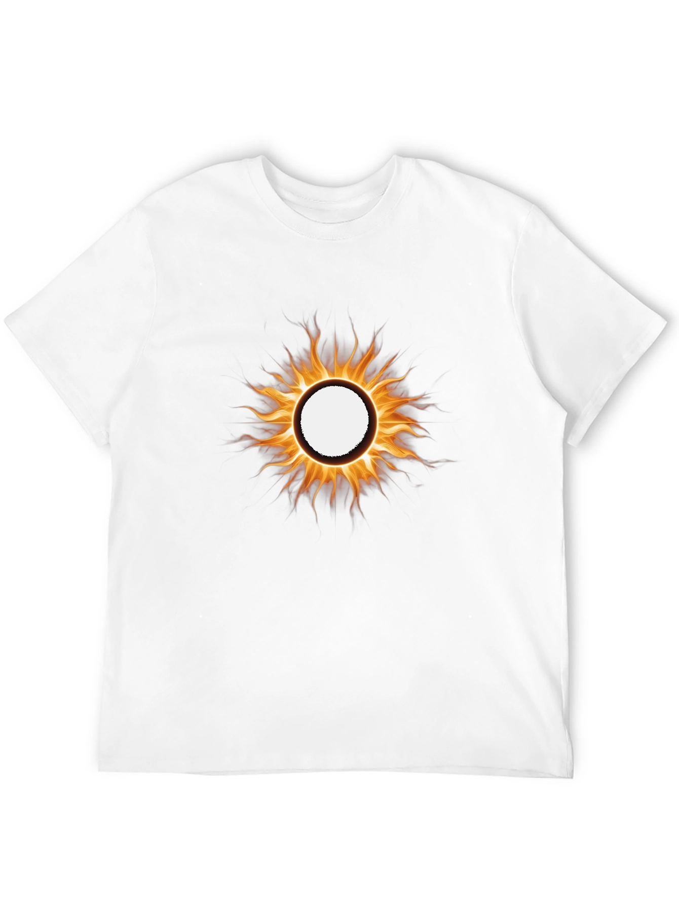 Fiery Sun Graphic Tee - Black Cotton T-Shirt