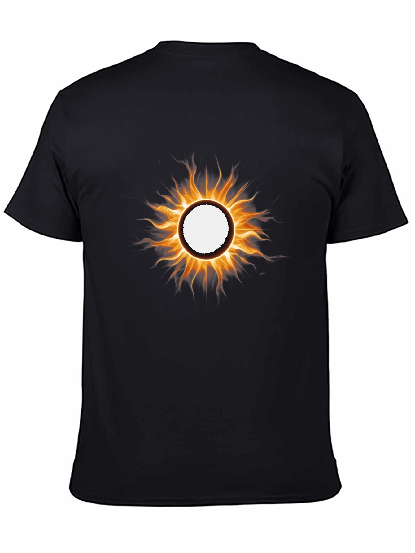 Fiery Sun Graphic Tee - Black Cotton T-Shirt