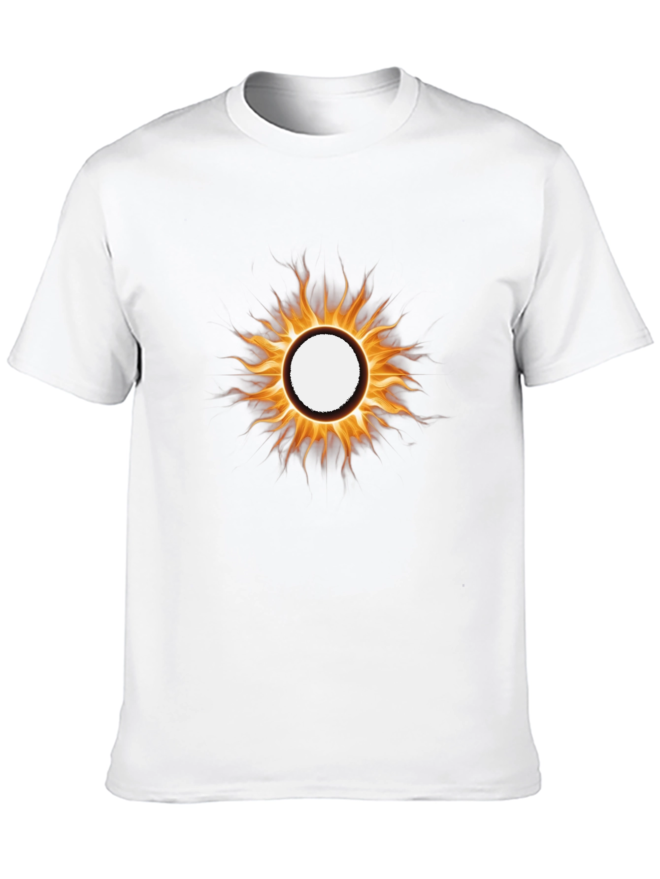 Fiery Sun Graphic Tee - Black Cotton T-Shirt