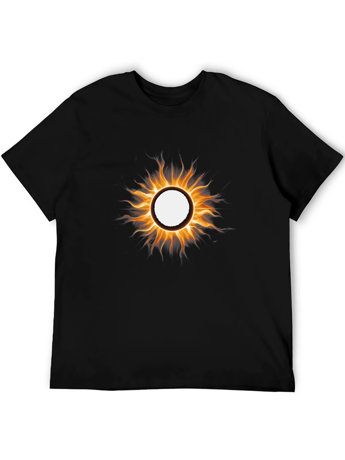 Fiery Sun Graphic Tee - Black Cotton T-Shirt