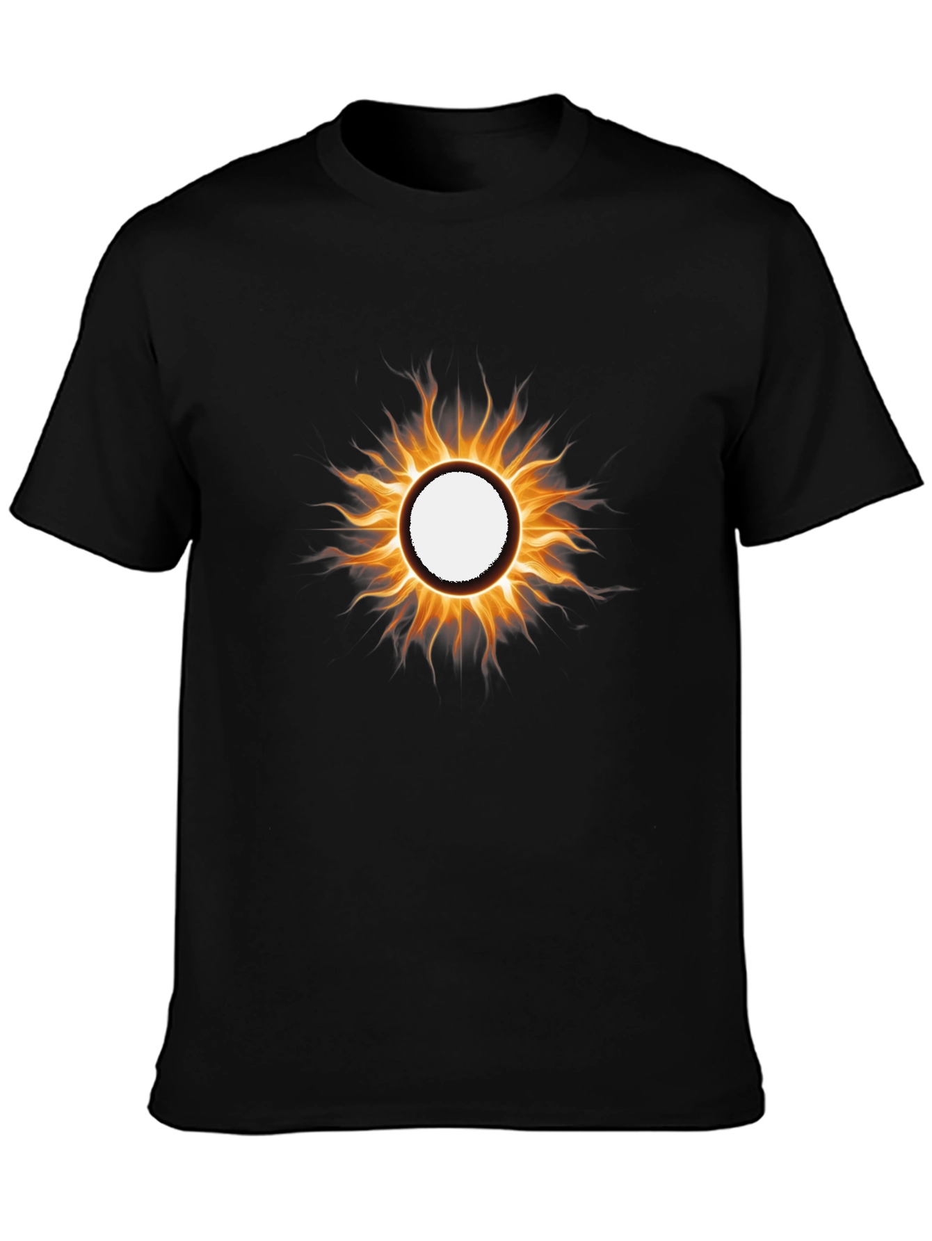 Fiery Sun Graphic Tee - Black Cotton T-Shirt