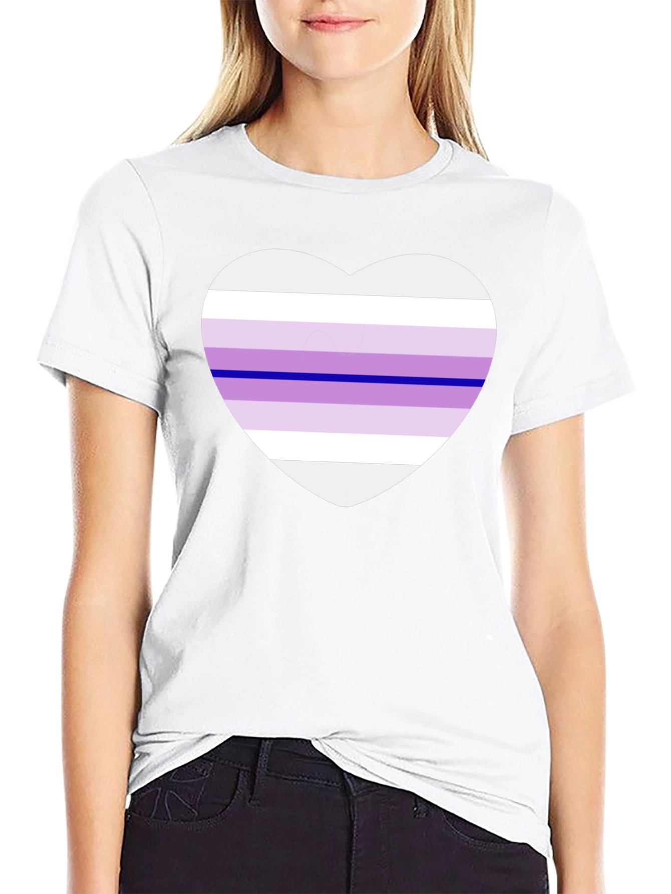 Genderfluid Pride Heart T-Shirt - Black Cotton Blend