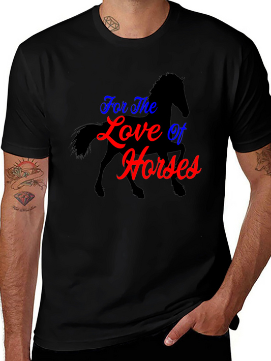For the Love of Horses Black T-Shirt