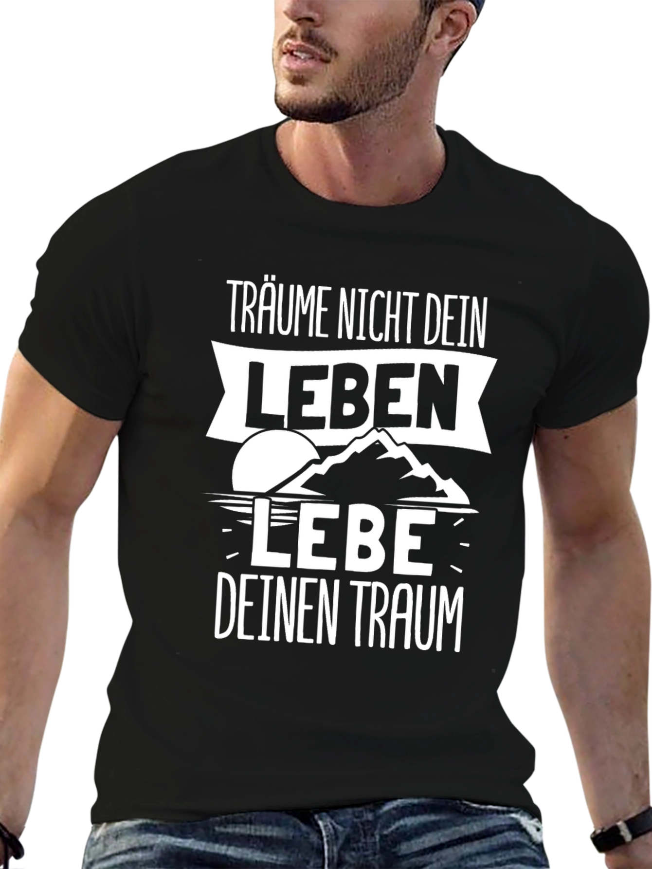 Live Your Dream T-Shirt - Black Cotton Graphic Tee