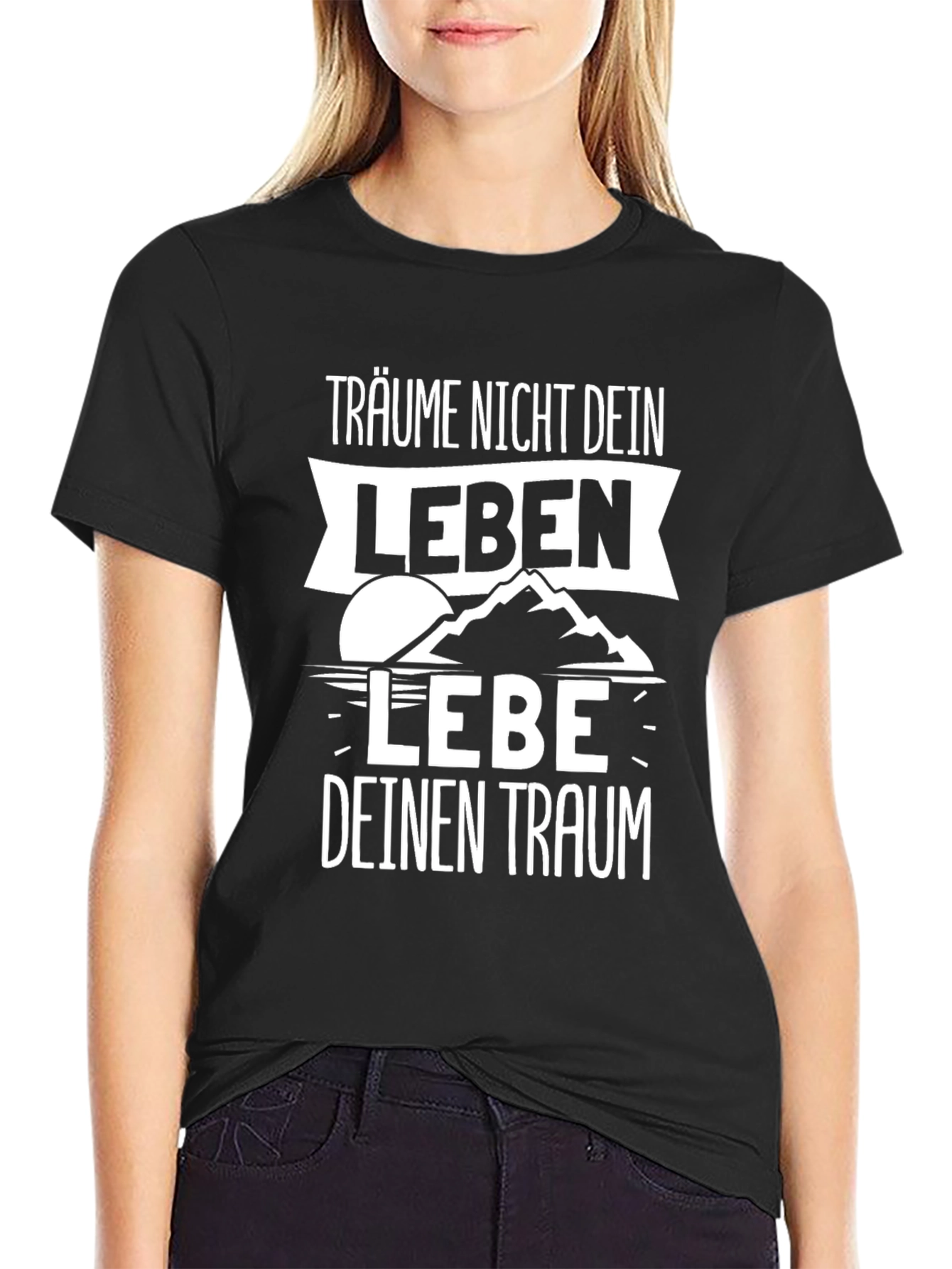 Live Your Dream T-Shirt - Black Cotton Graphic Tee