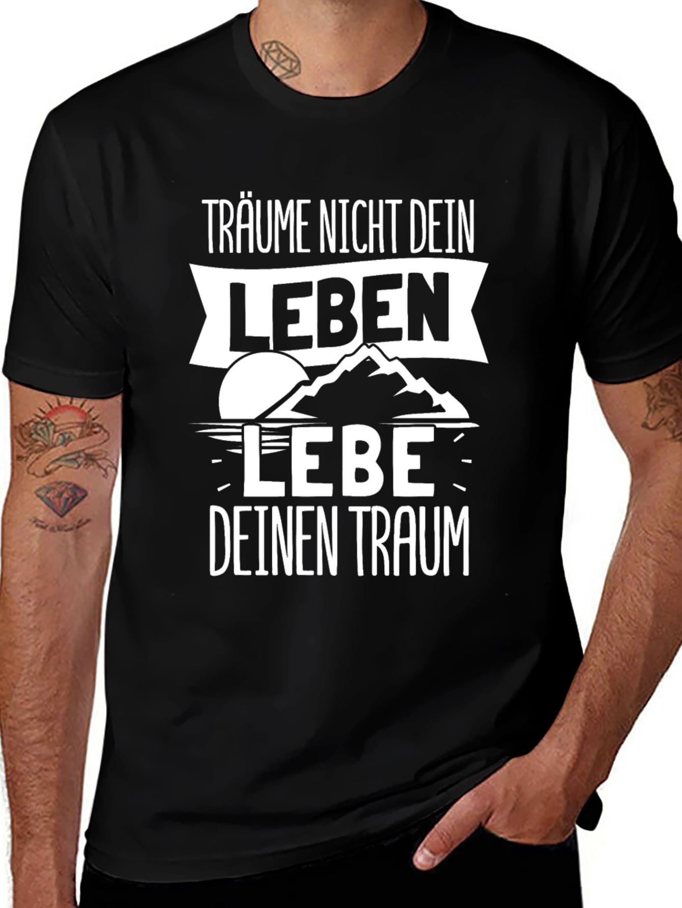 Live Your Dream T-Shirt - Black Cotton Graphic Tee