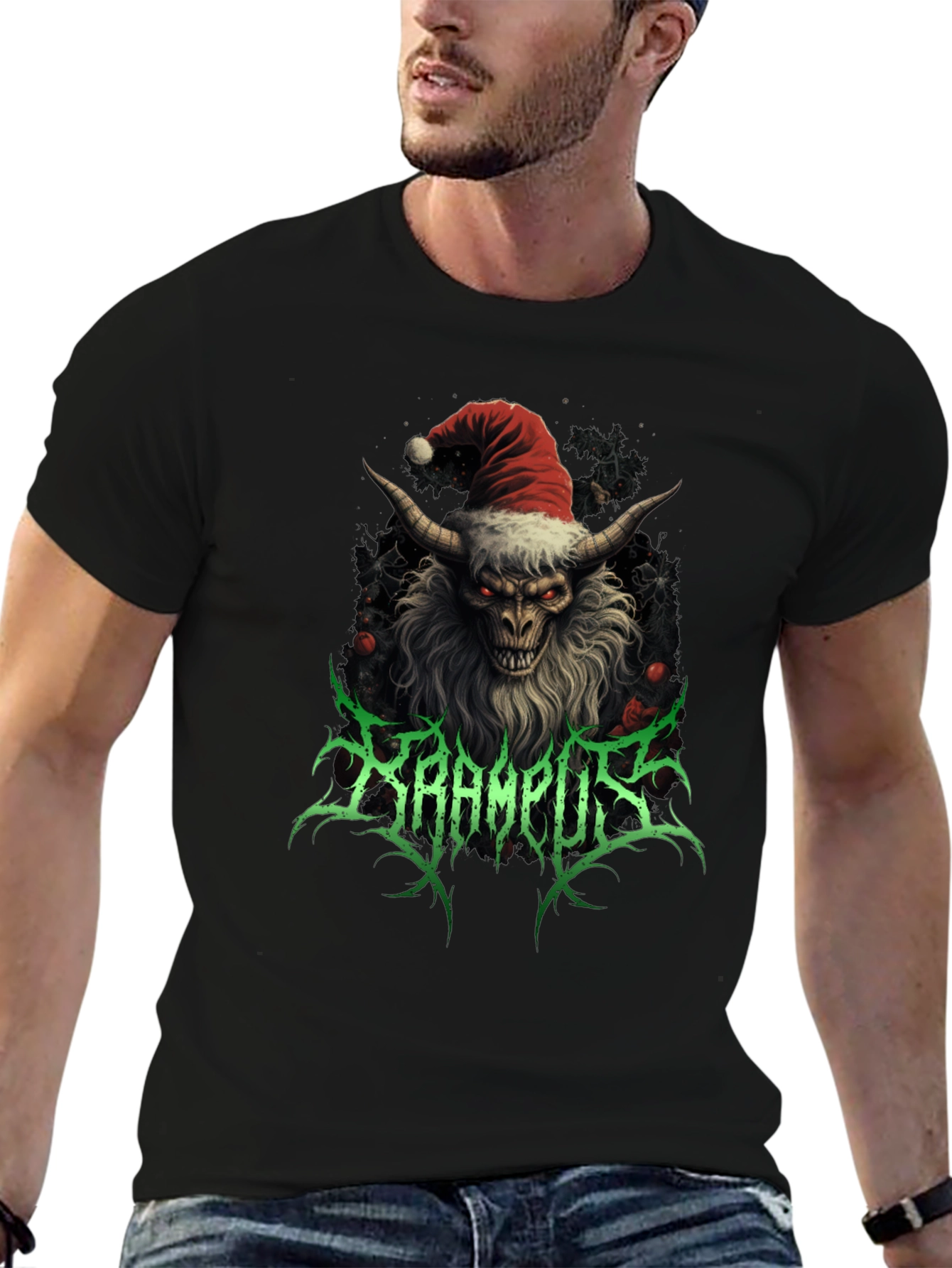 Krampus Santa Graphic T-Shirt