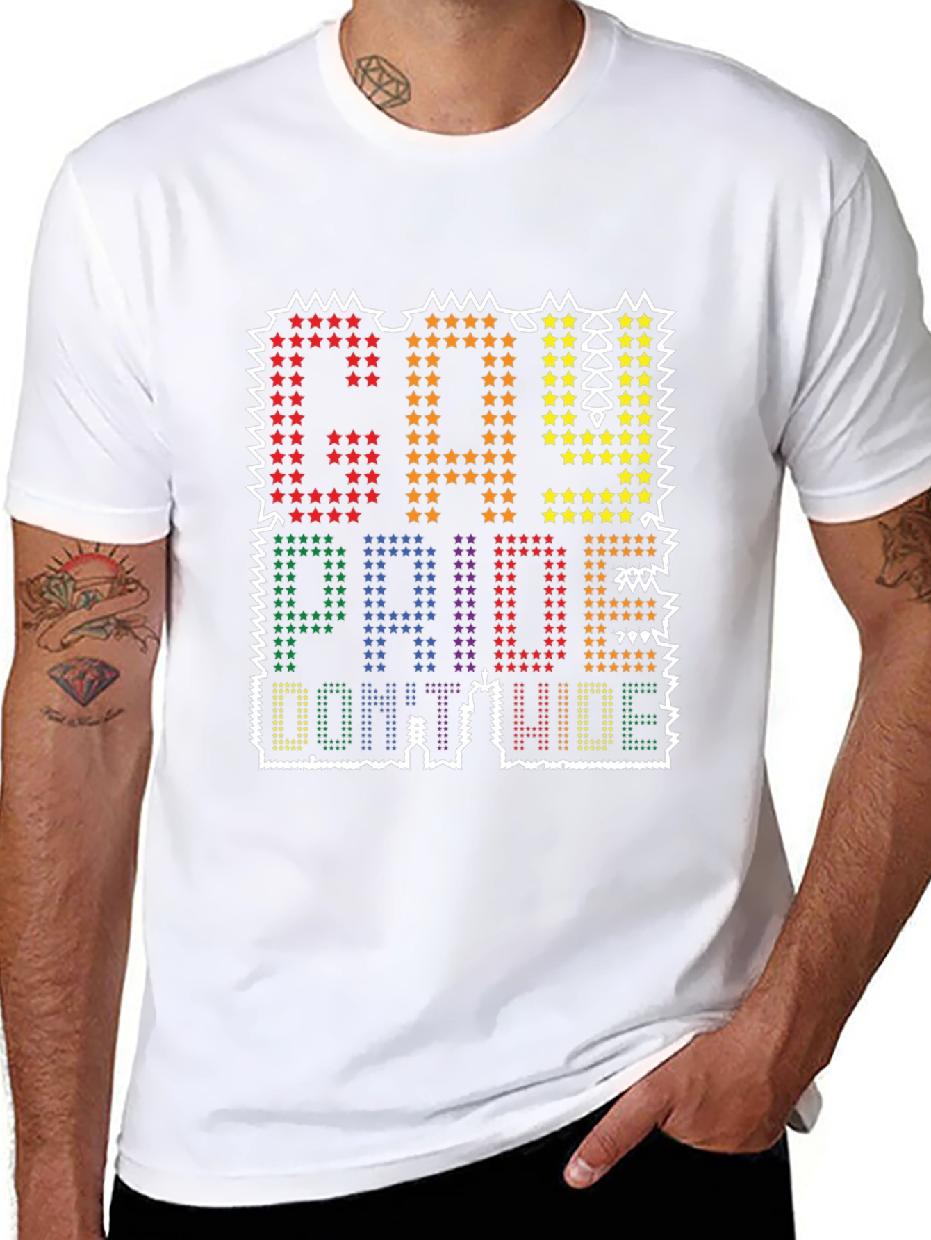 Gay Pride T-Shirt - Dont Hide Show Pride