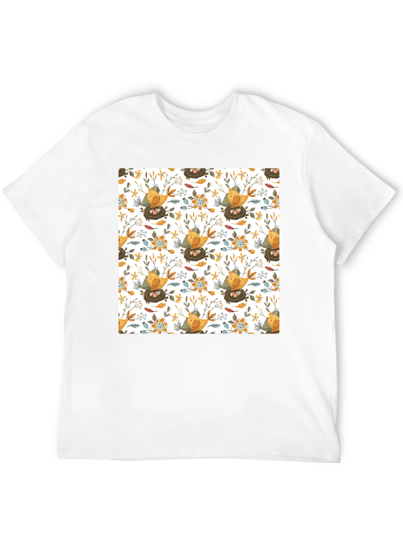 Bird & Nest Pattern T-Shirt