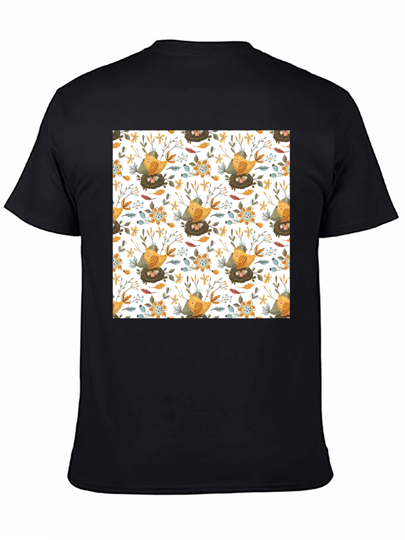Bird & Nest Pattern T-Shirt