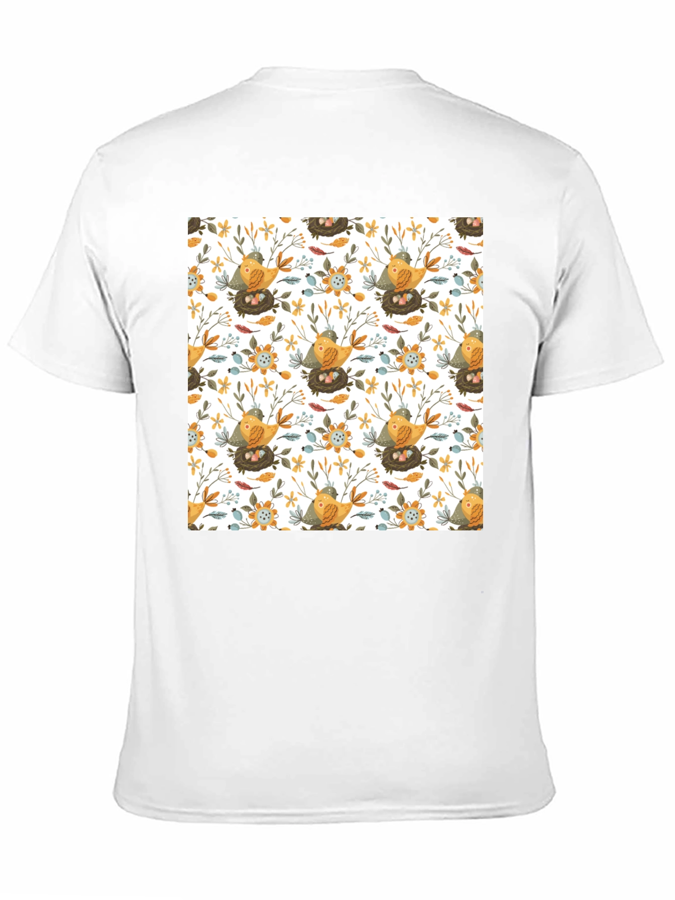 Bird & Nest Pattern T-Shirt
