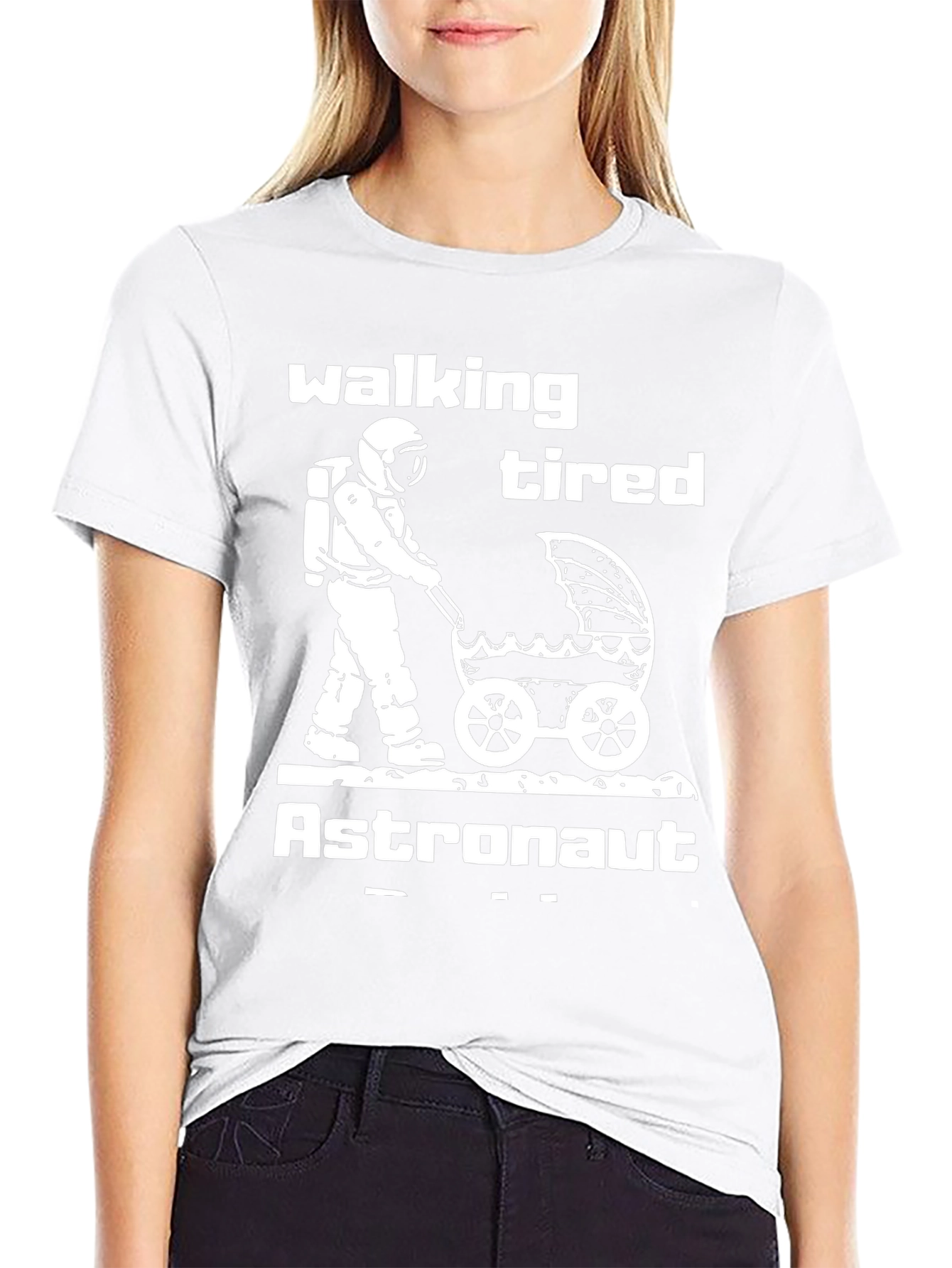 Walking Tired Astronaut Graphic T-Shirt