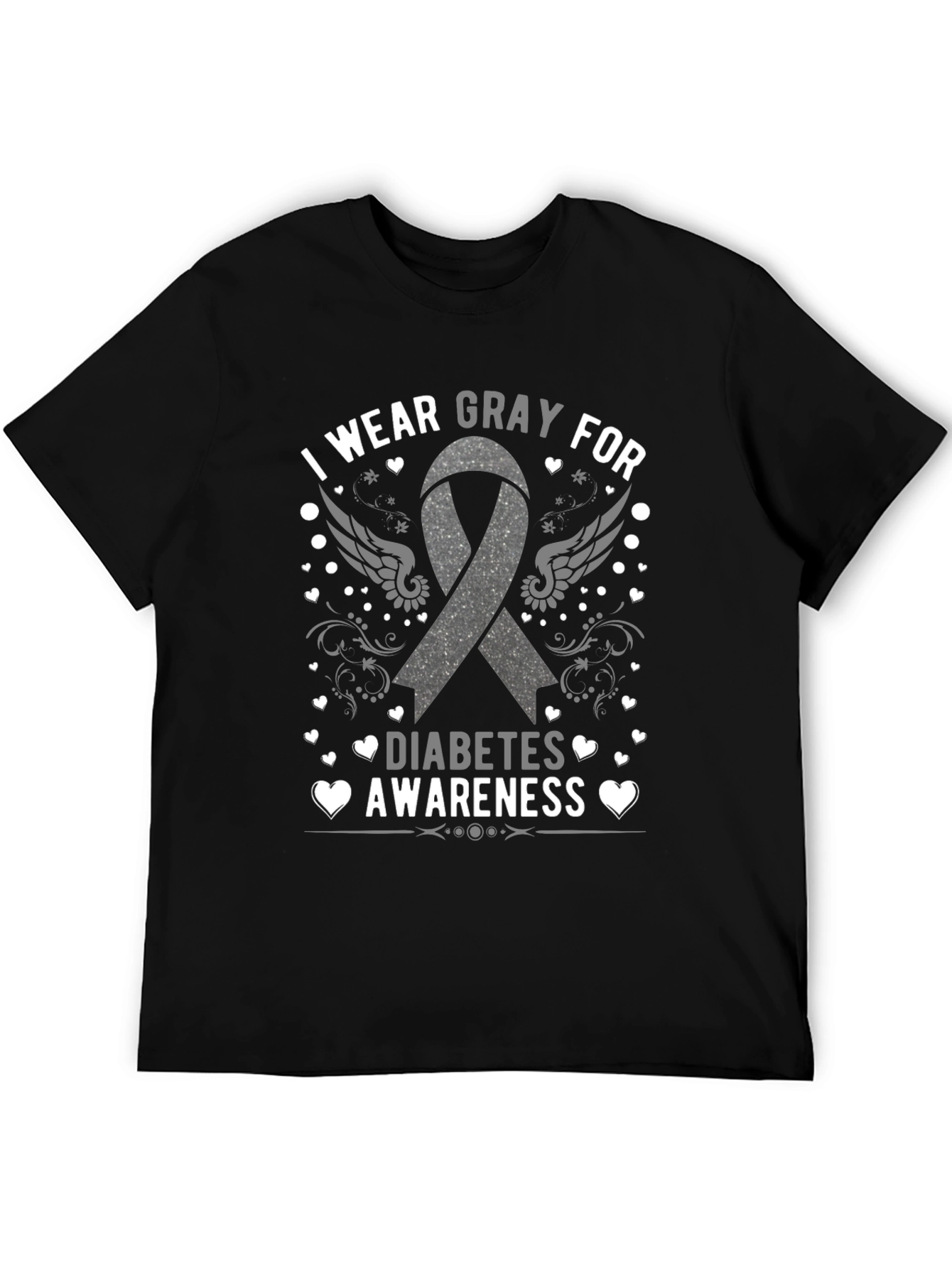 Gray Diabetes Awareness T-Shirt