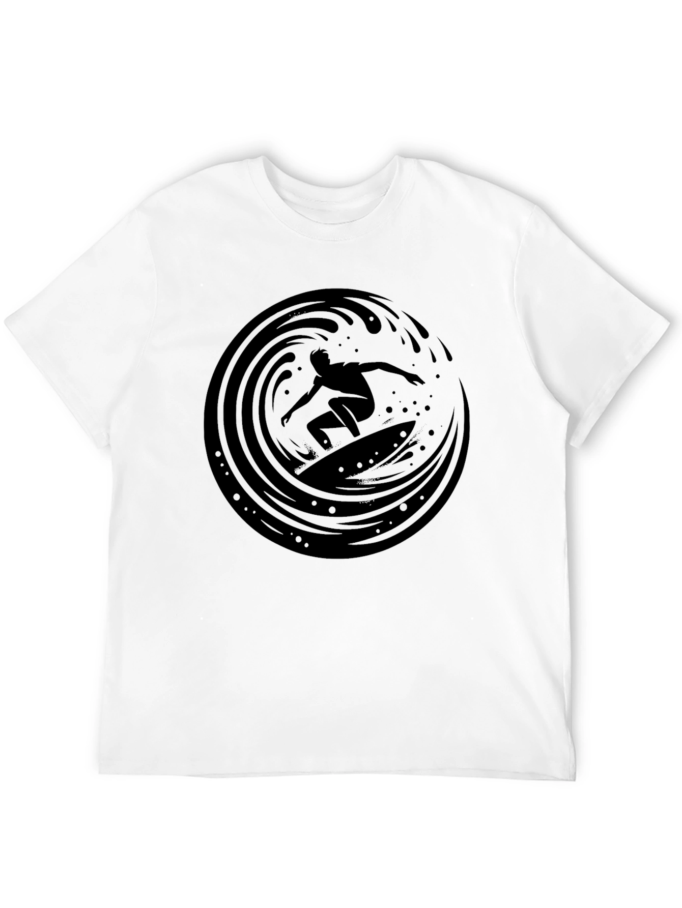 Surfer Wave Graphic Black T-Shirt