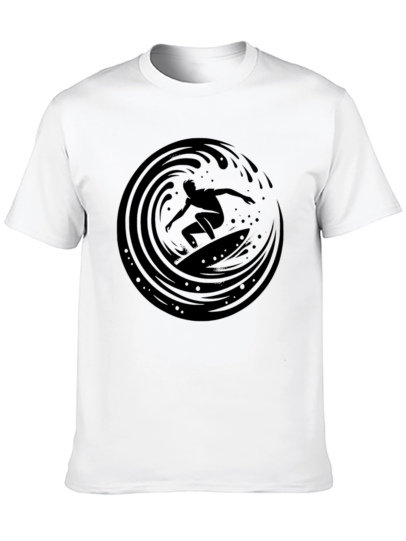Surfer Wave Graphic Black T-Shirt