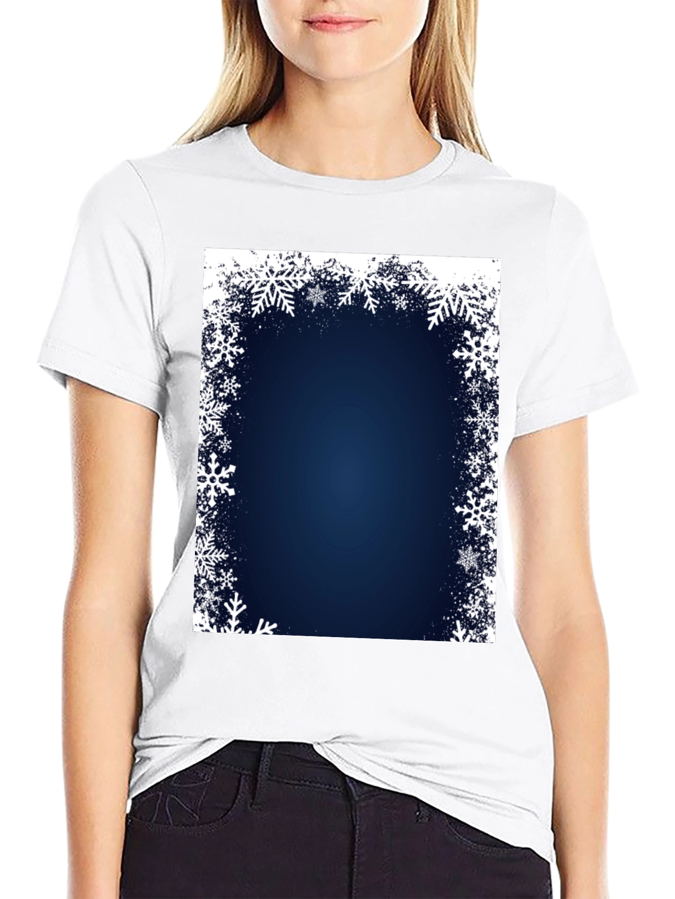 Snowflake Border Black T-Shirt