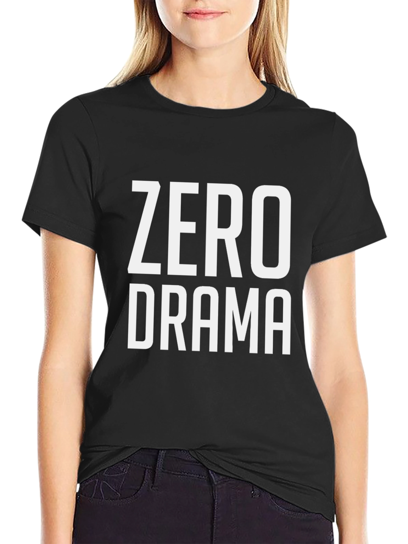 Zero Drama Black Crew Neck T-Shirt