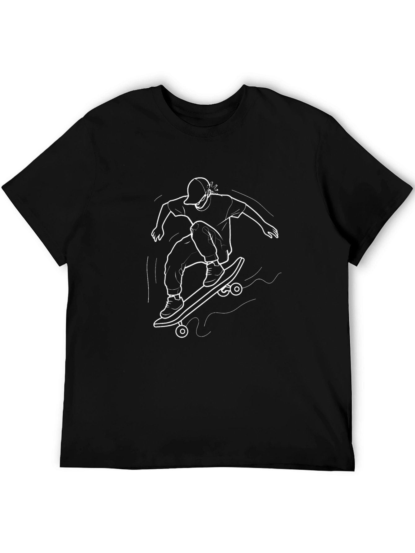 Skateboarder Graphic Black T-Shirt