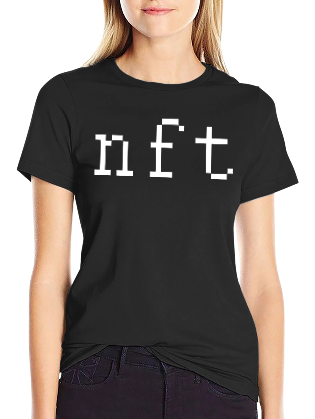 NFT Pixelated T-Shirt - Black Cotton Tee