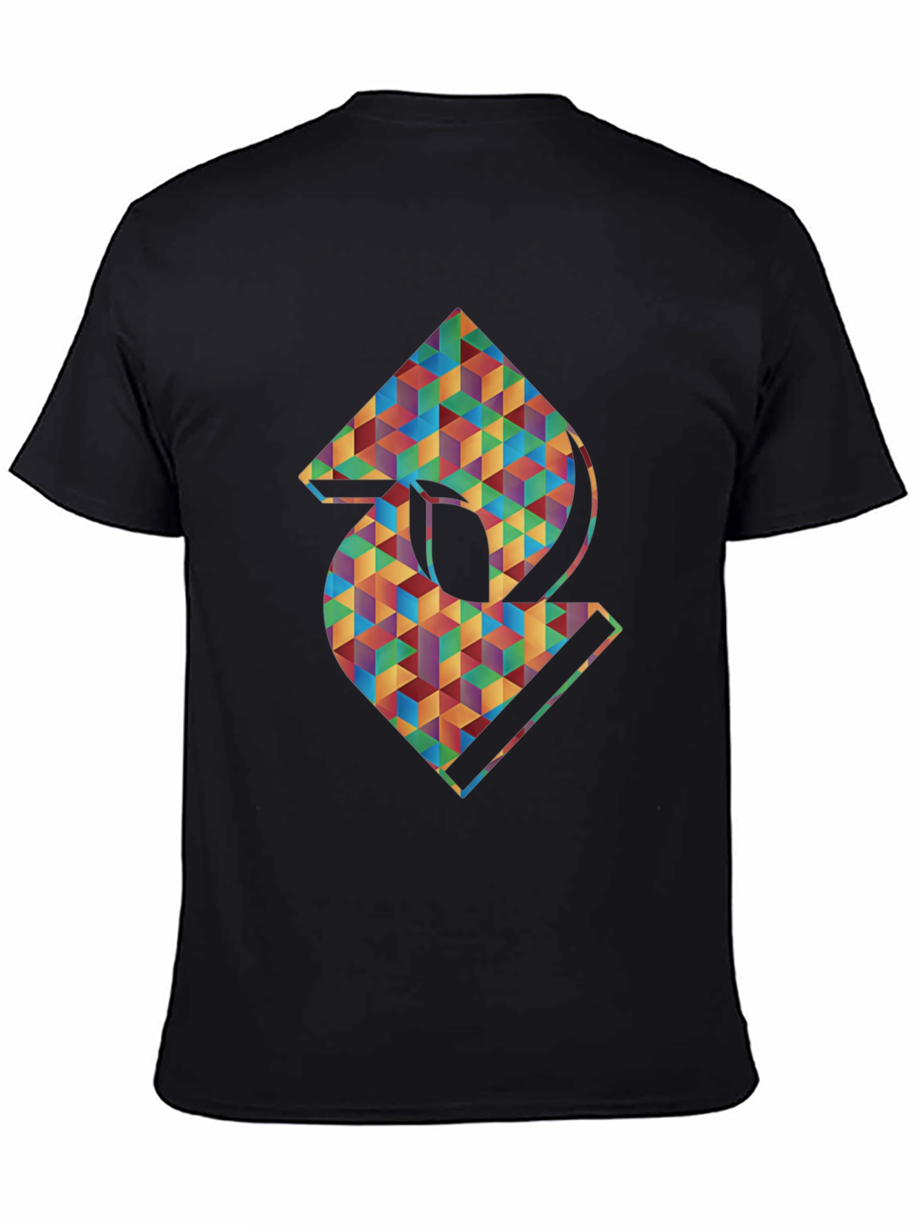 Geometric Abstract Graphic Mens Black T-Shirt