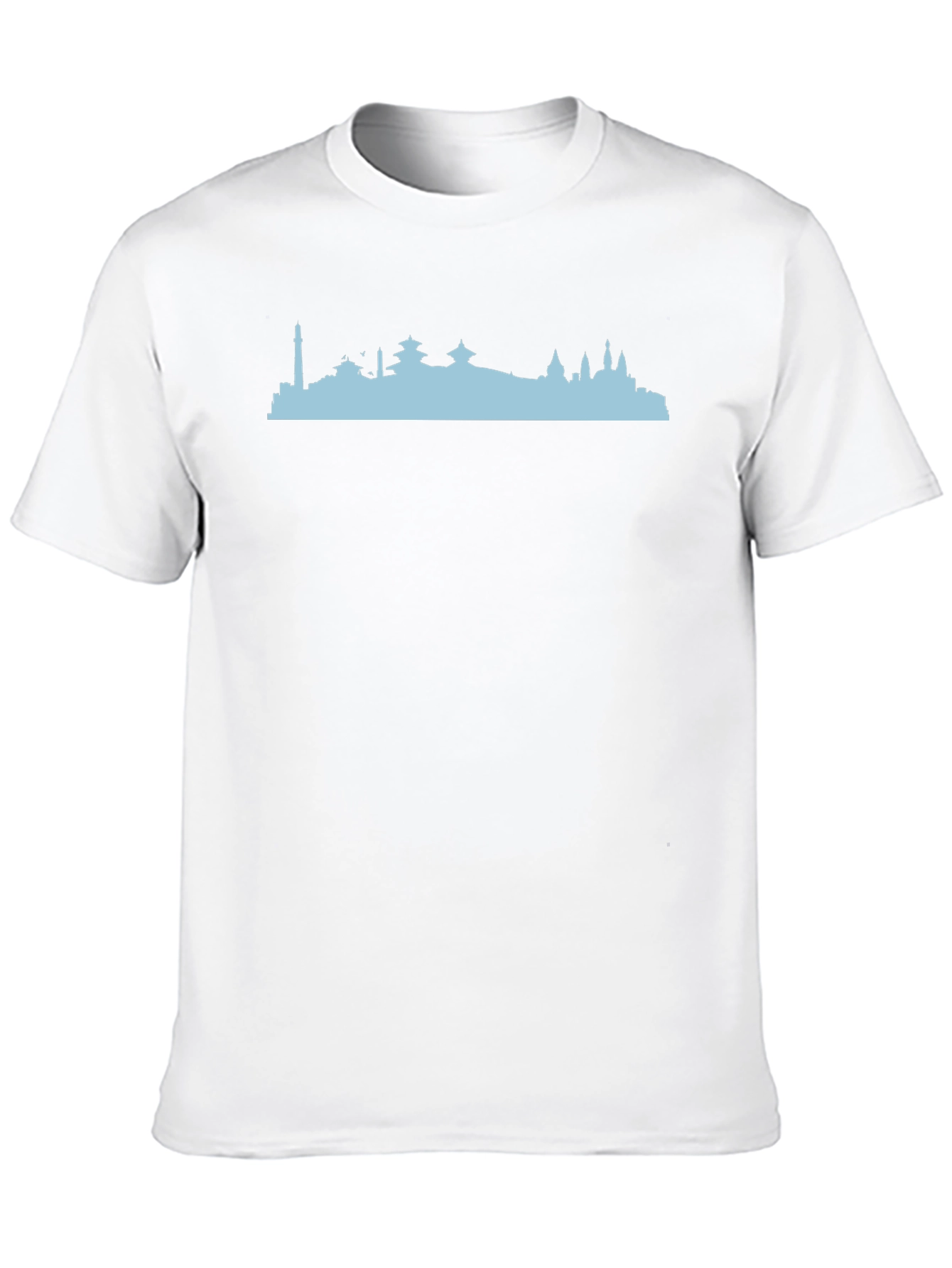Kathmandu Skyline Graphic Tee - Black Cotton T-Shirt
