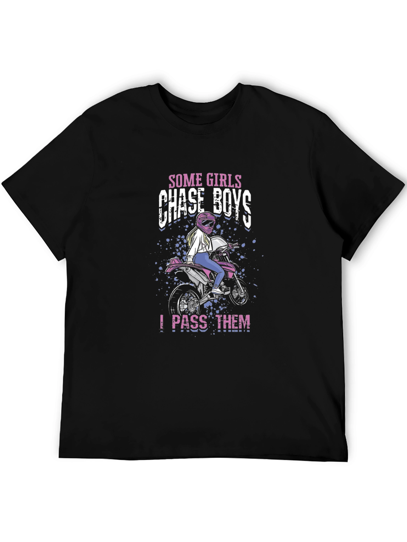 Girls Chase Boys - I Pass Them Black T-Shirt