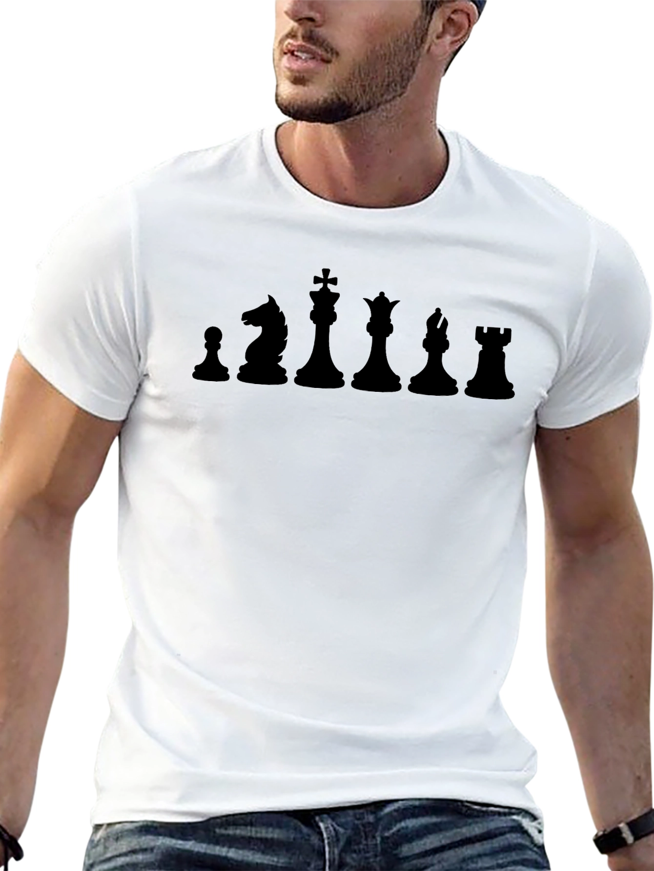 Chess Piece Lineup Black T-Shirt