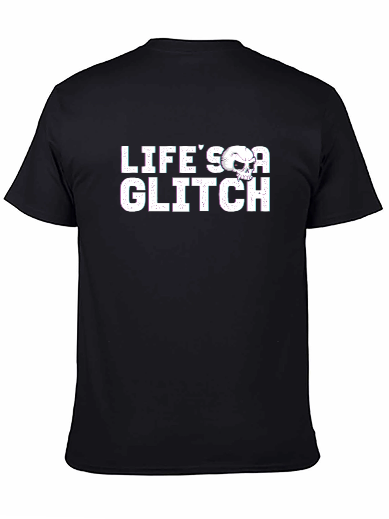 Lifes A Glitch Graphic Tee - Skull Design