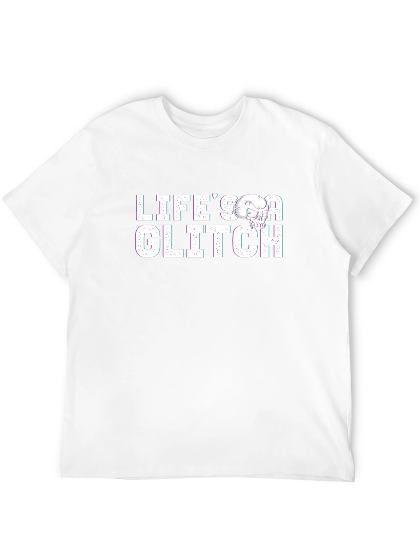 Lifes A Glitch Graphic Tee - Skull Design