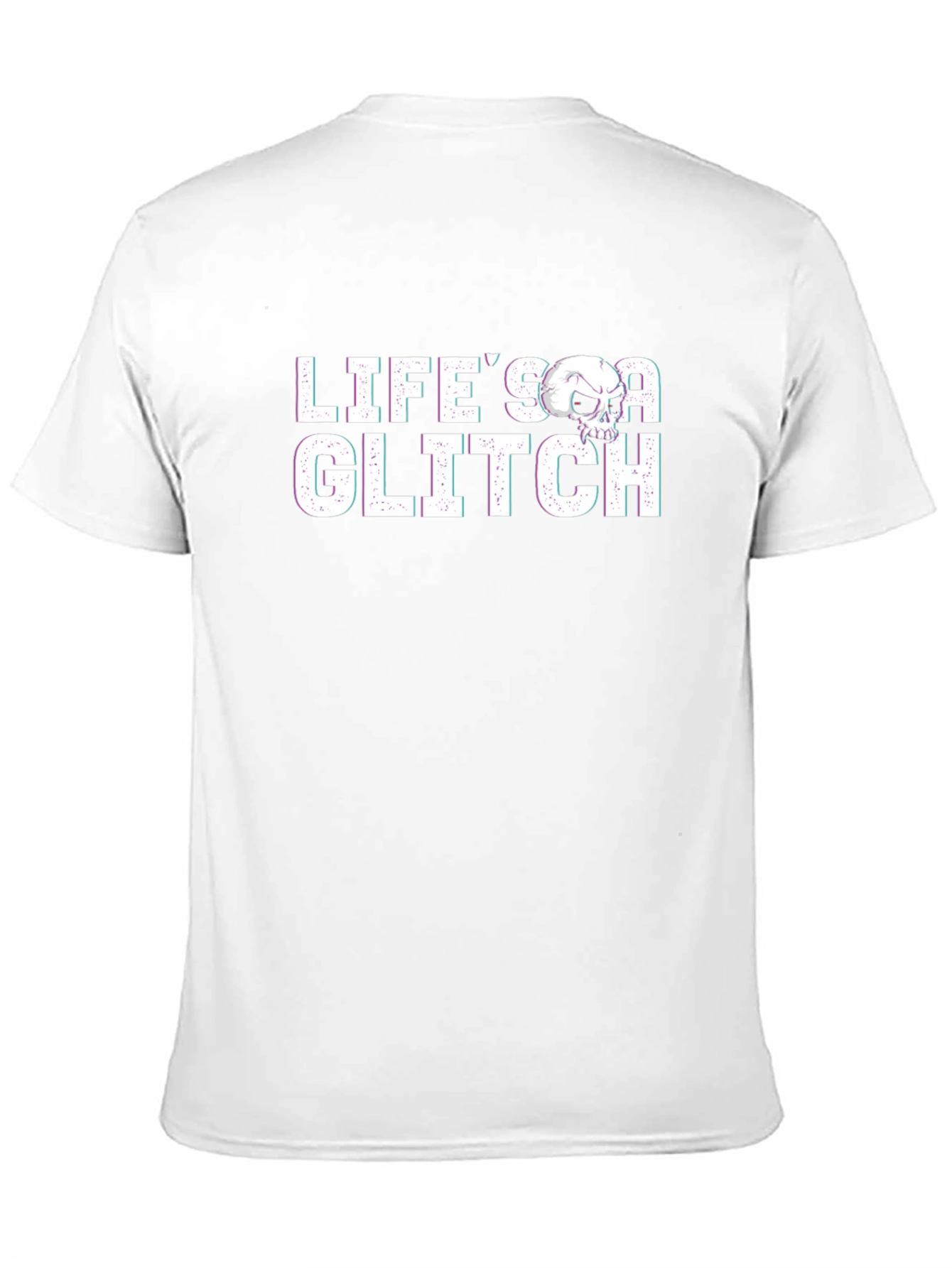 Lifes A Glitch Graphic Tee - Skull Design
