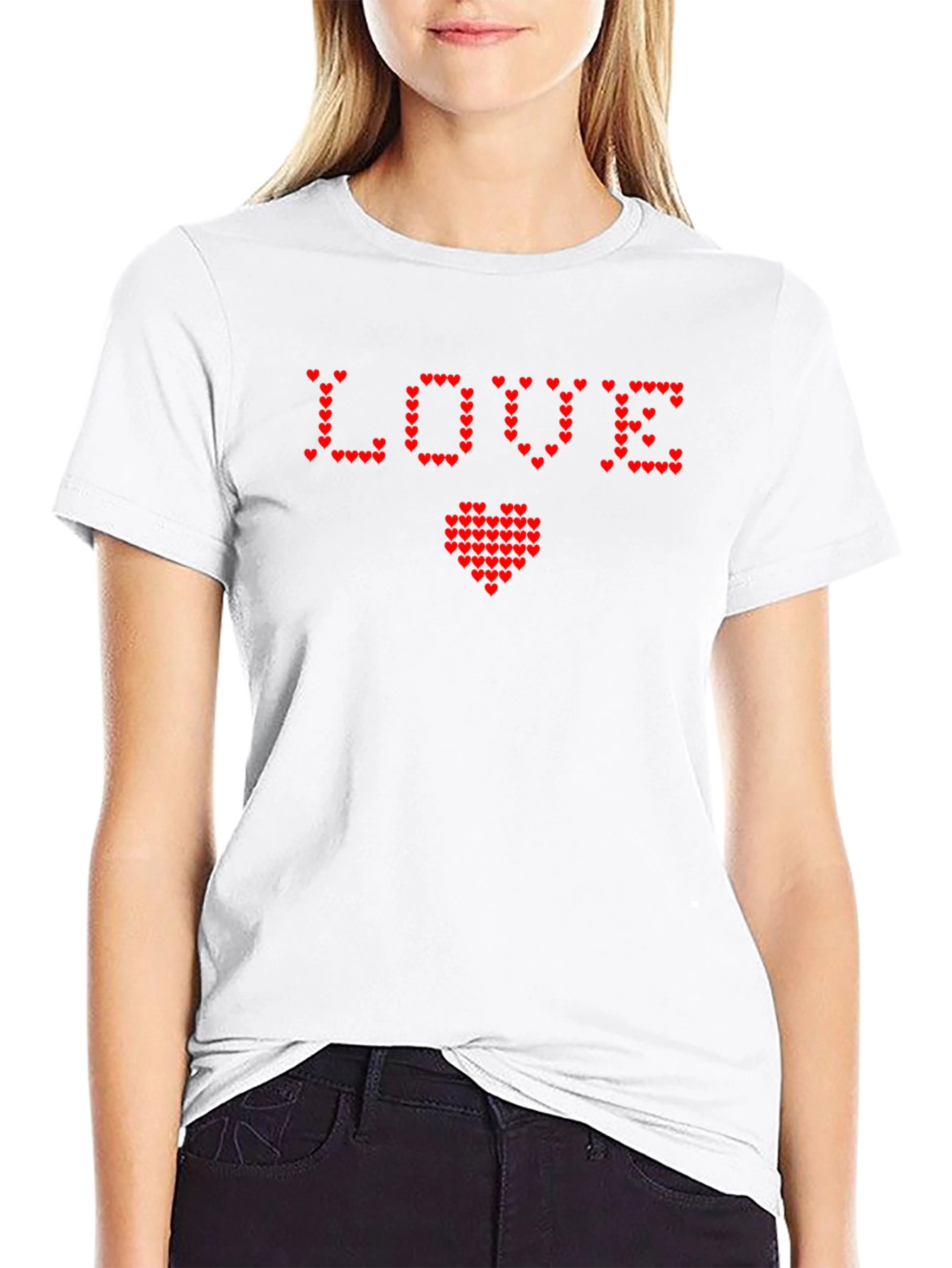 Heart Pixel Love Graphic Tee - Soft Cotton Blend