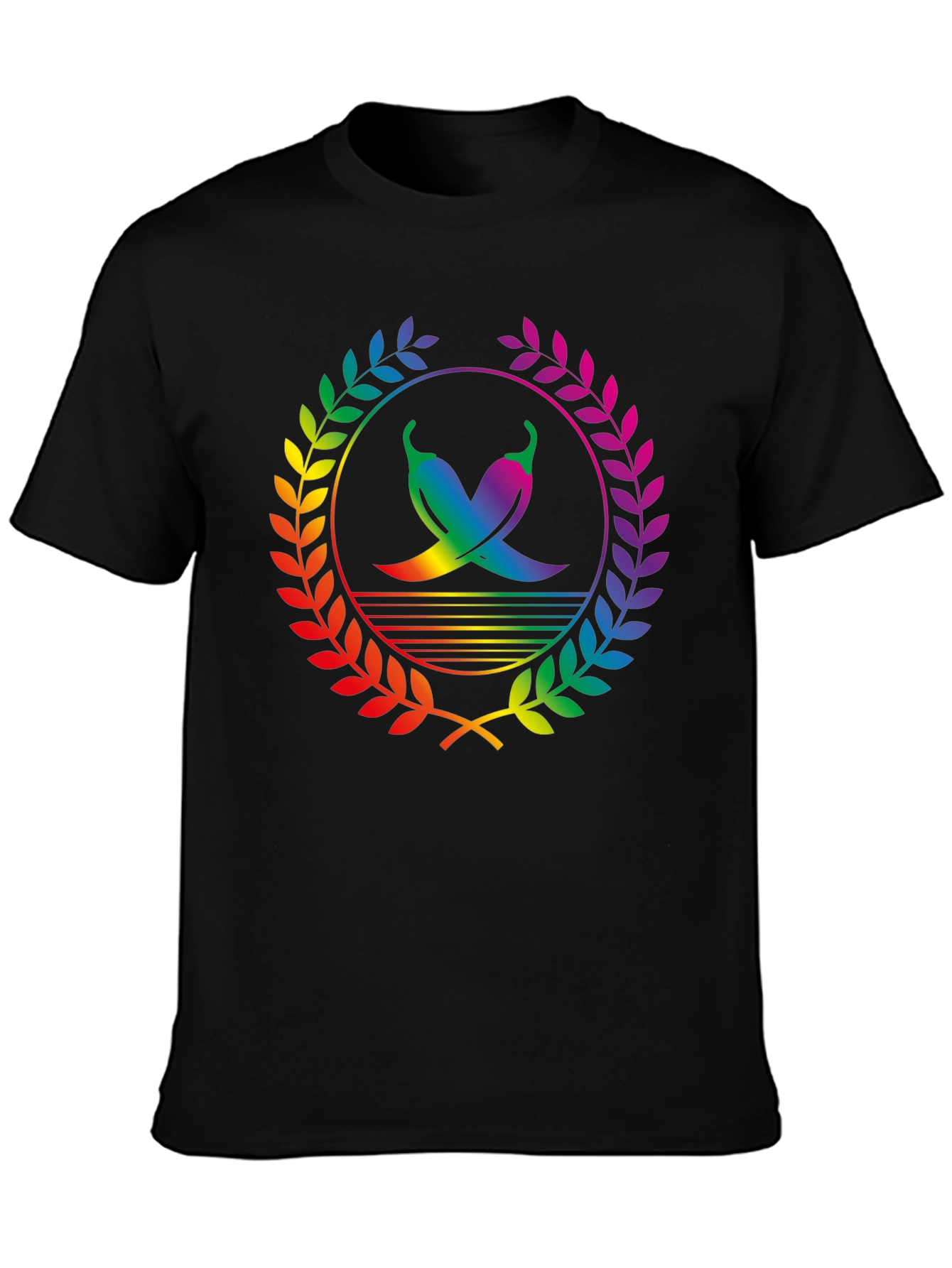 Rainbow Chili Pepper Graphic Tee - Stylish Mens Shirt