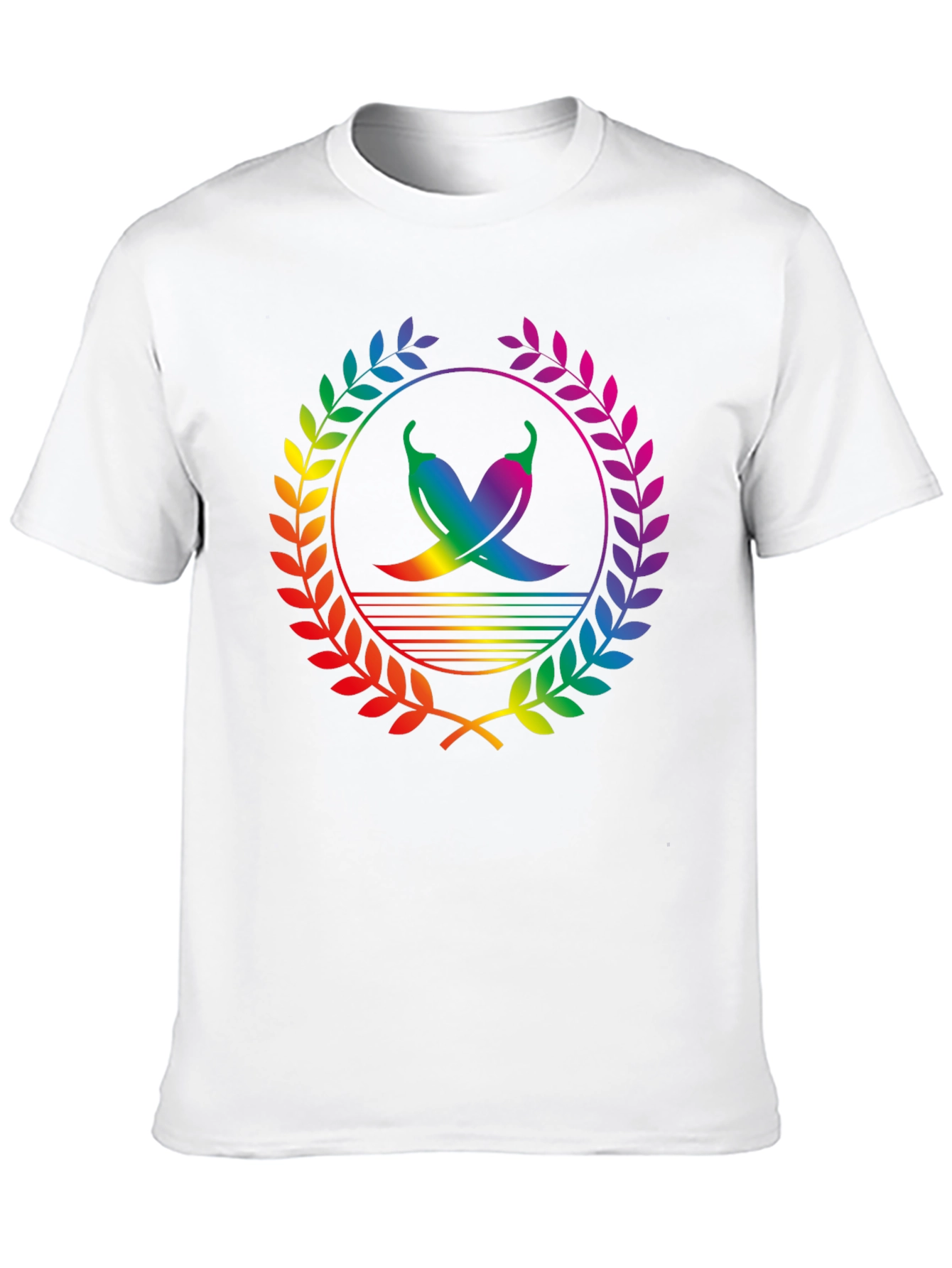 Rainbow Chili Pepper Graphic Tee - Stylish Mens Shirt