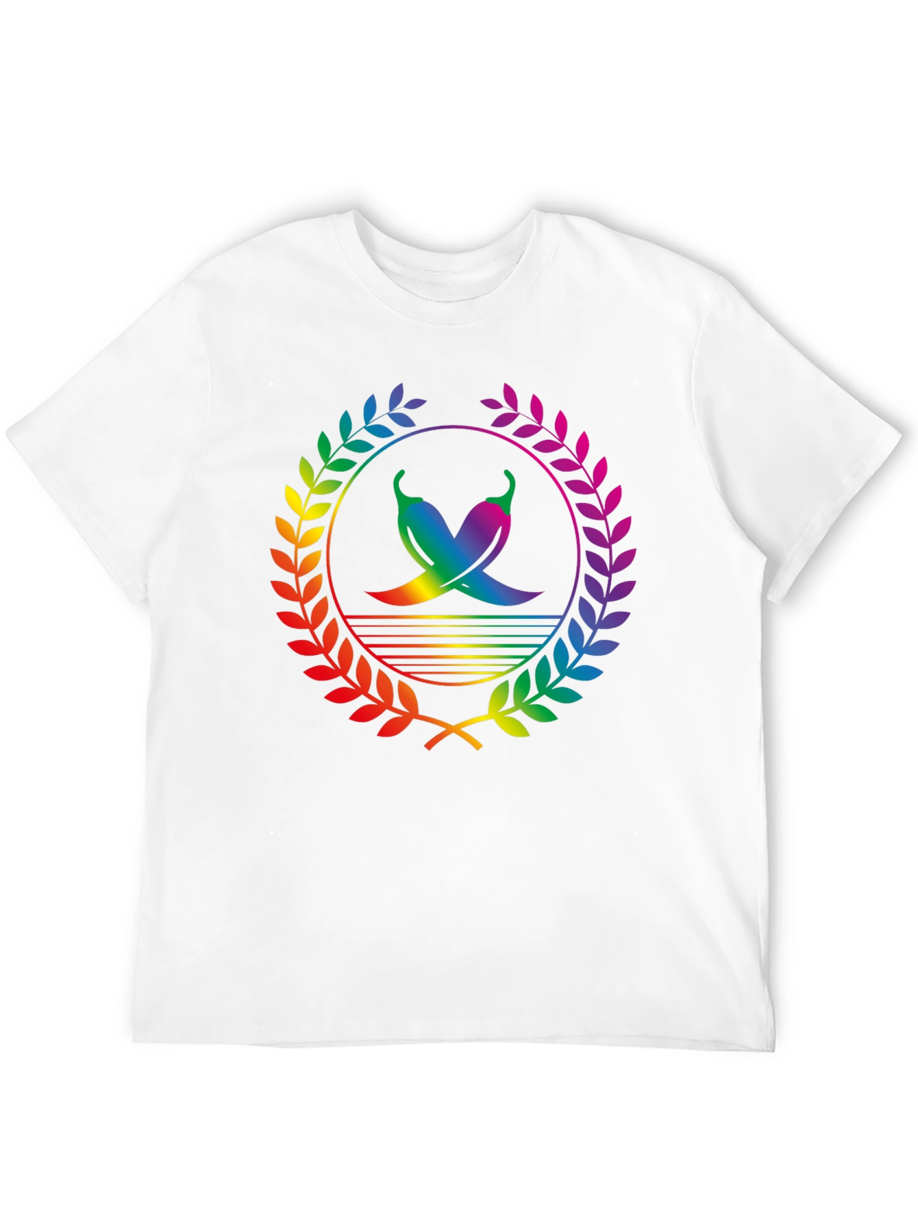 Rainbow Chili Pepper Graphic Tee - Stylish Mens Shirt