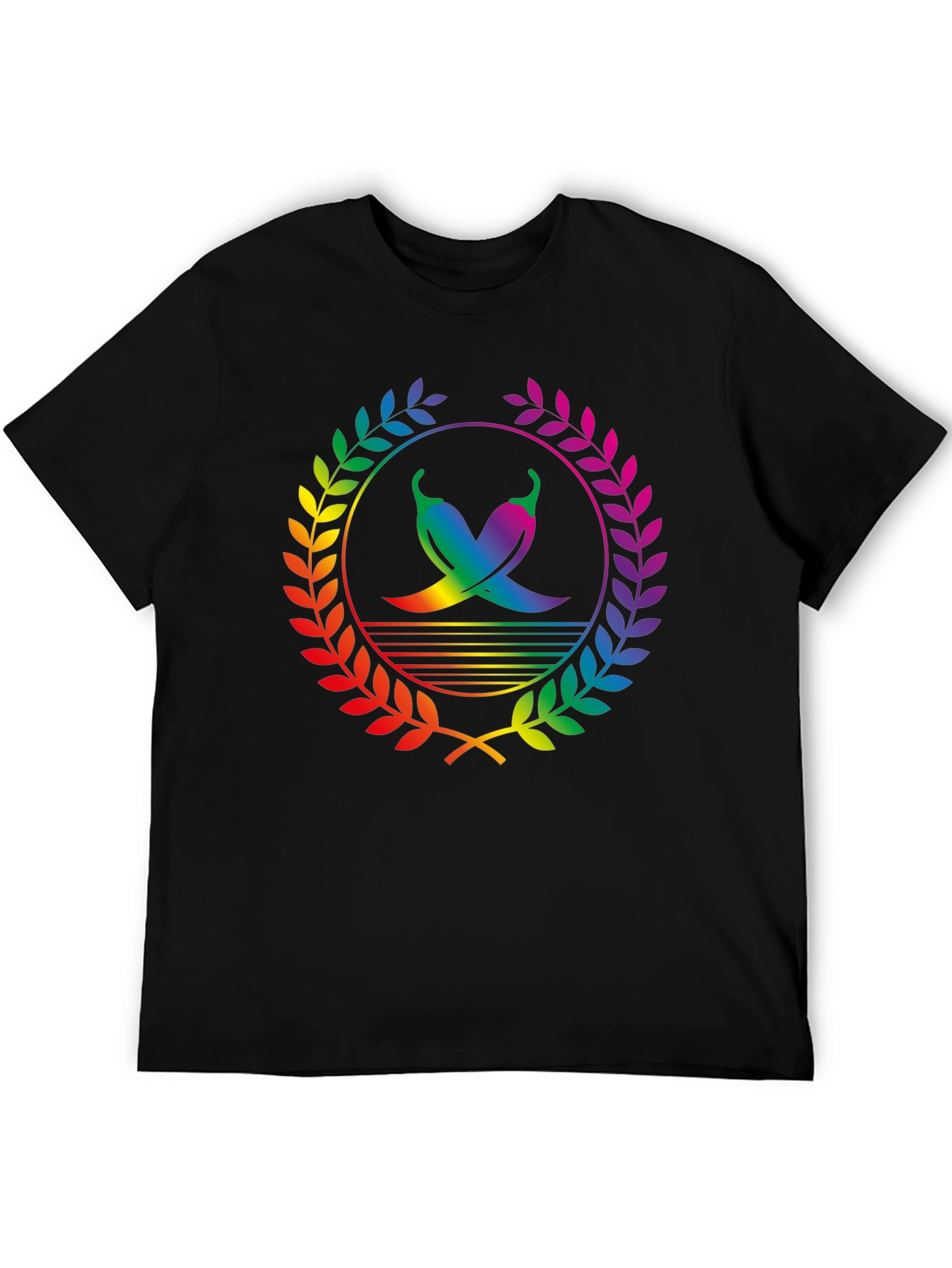 Rainbow Chili Pepper Graphic Tee - Stylish Mens Shirt