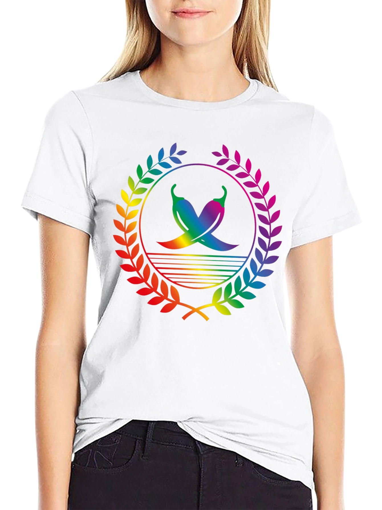 Rainbow Chili Pepper Graphic Tee - Stylish Mens Shirt