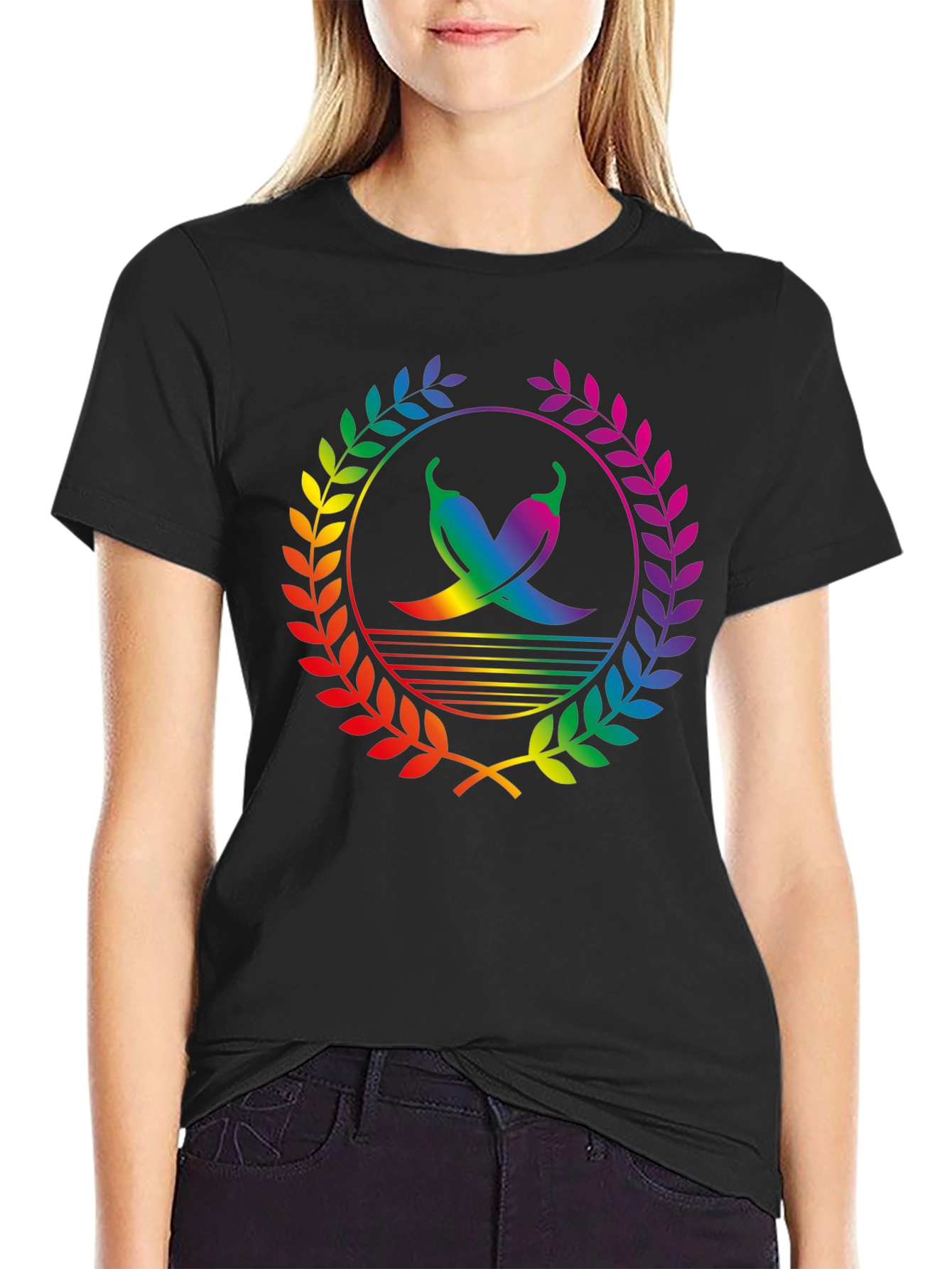 Rainbow Chili Pepper Graphic Tee - Stylish Mens Shirt