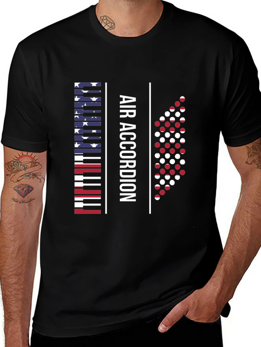 Air Accordion T-Shirt - Patriotic Musical Humor Tee