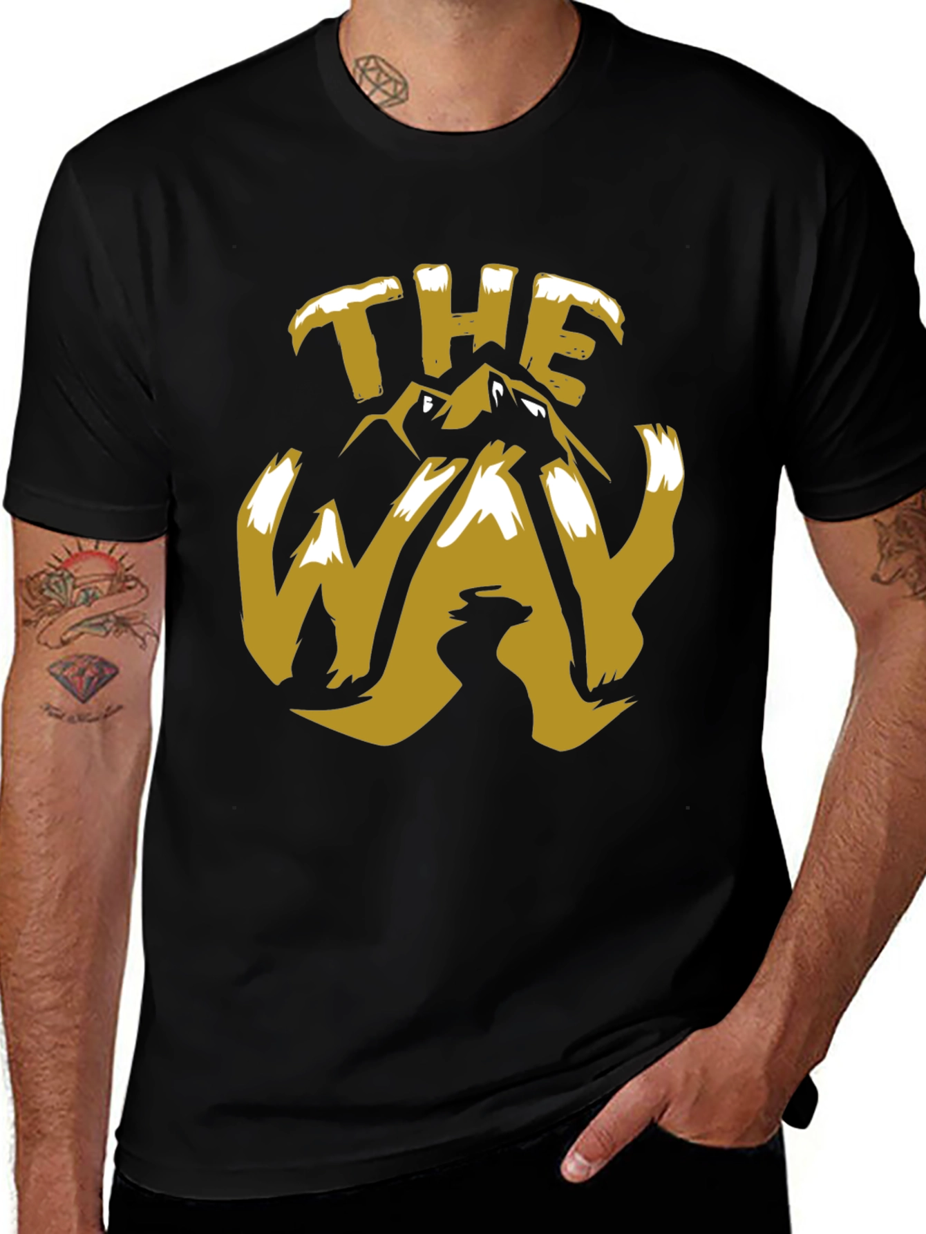The Way Mountain Graphic Tee - Trendy Black T-Shirt