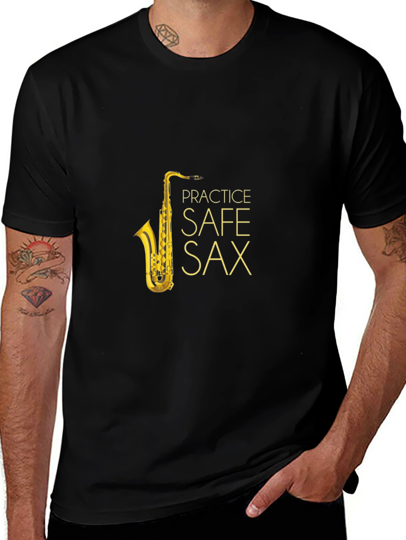 Practice Safe Sax T-Shirt - Music Lover Tee