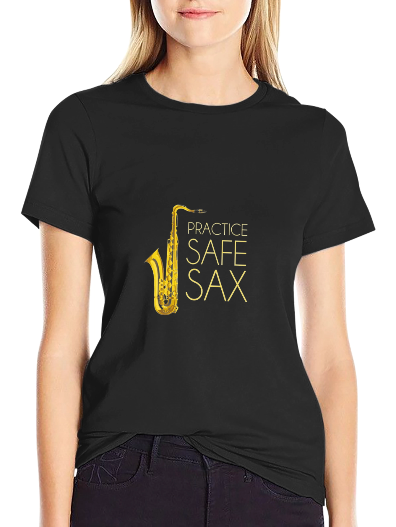 Practice Safe Sax T-Shirt - Music Lover Tee