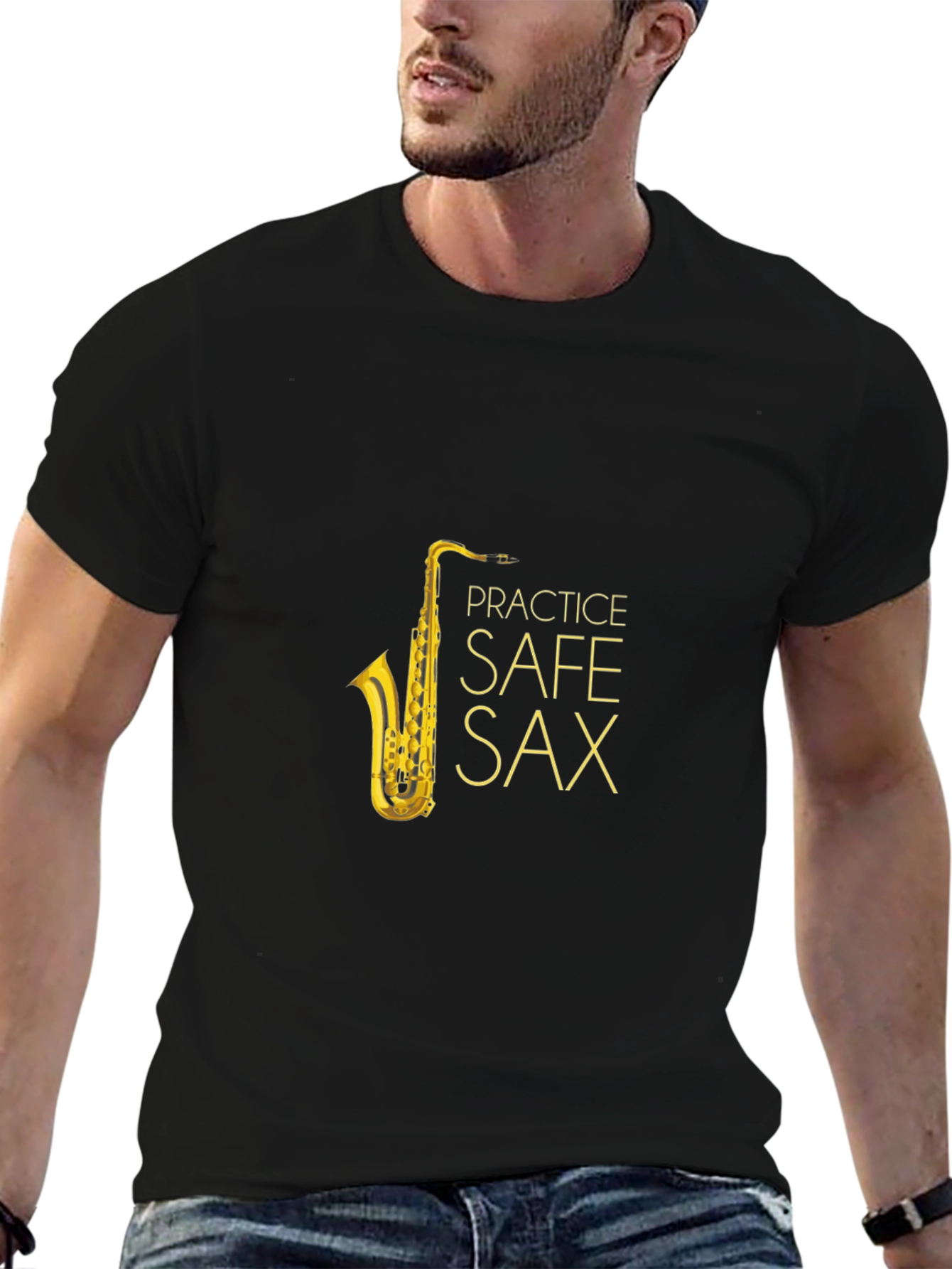 Practice Safe Sax T-Shirt - Music Lover Tee