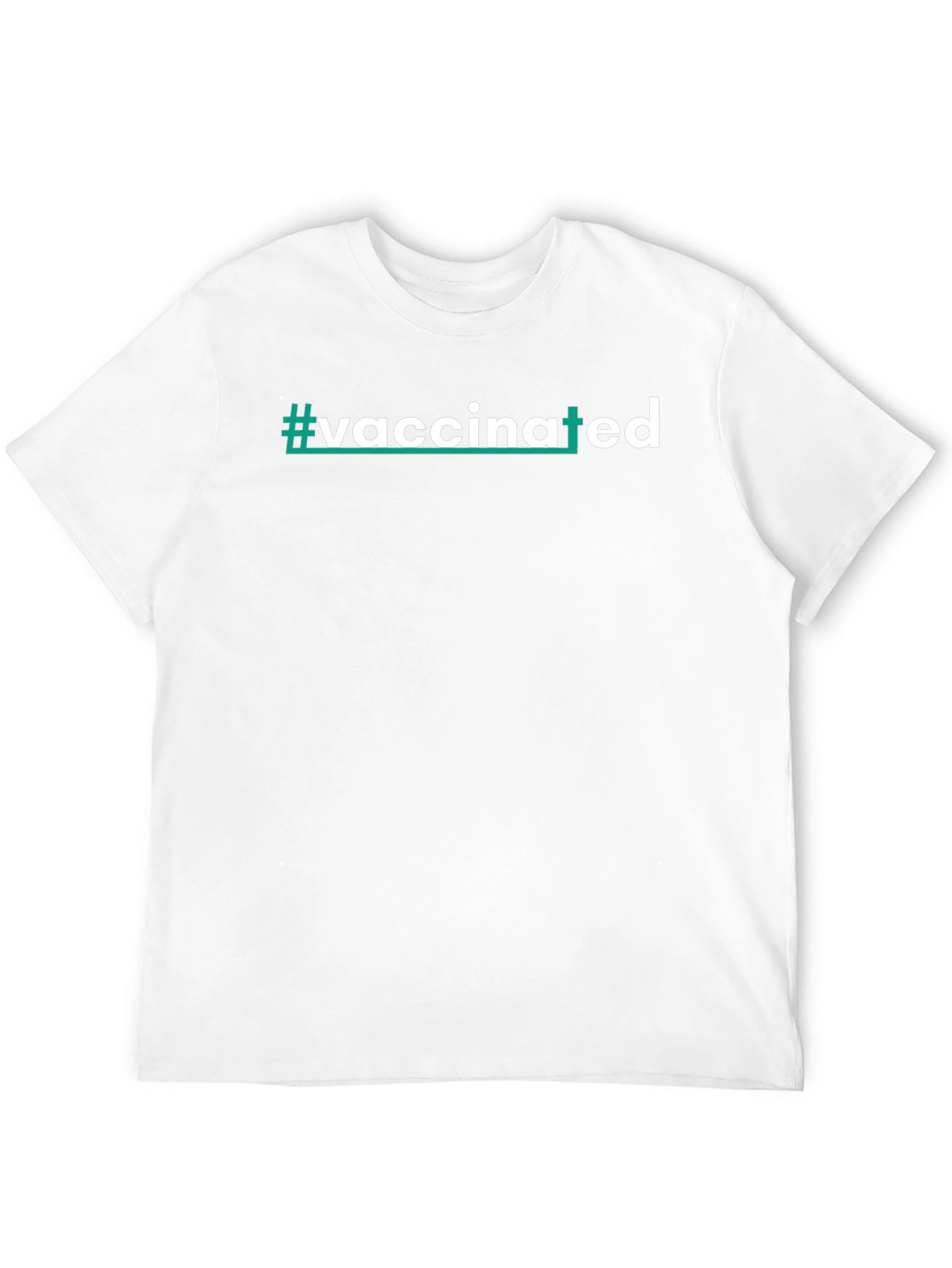 #vaccinated Black Cotton Blend Graphic T-Shirt