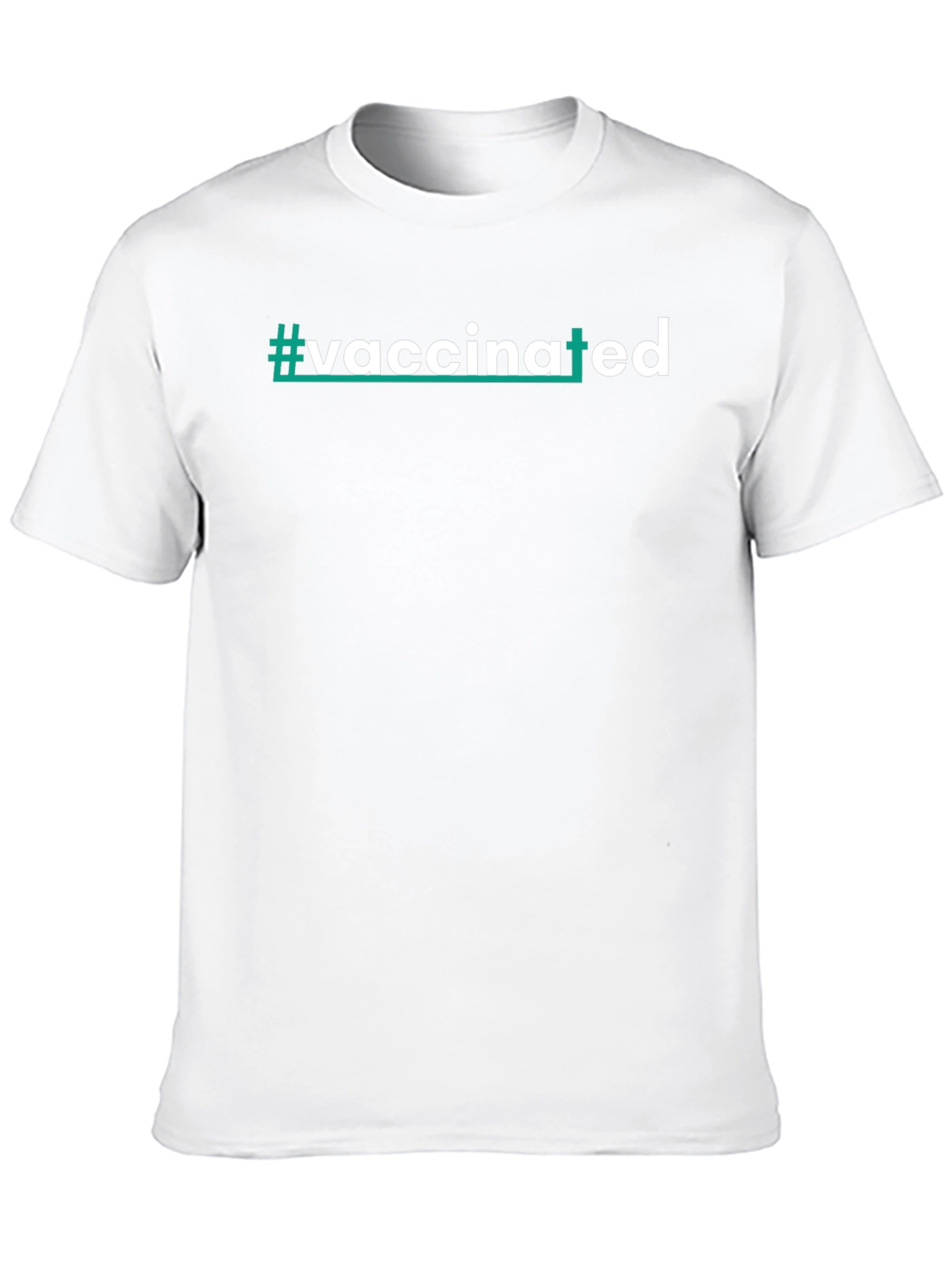 #vaccinated Black Cotton Blend Graphic T-Shirt