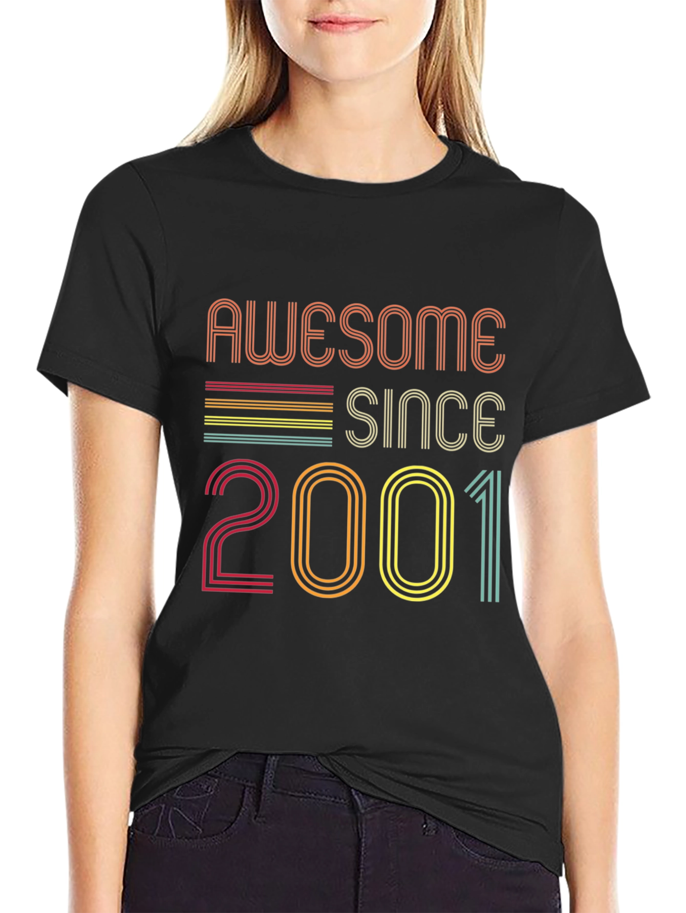 Awesome Since 2001 Black Graphic Tee