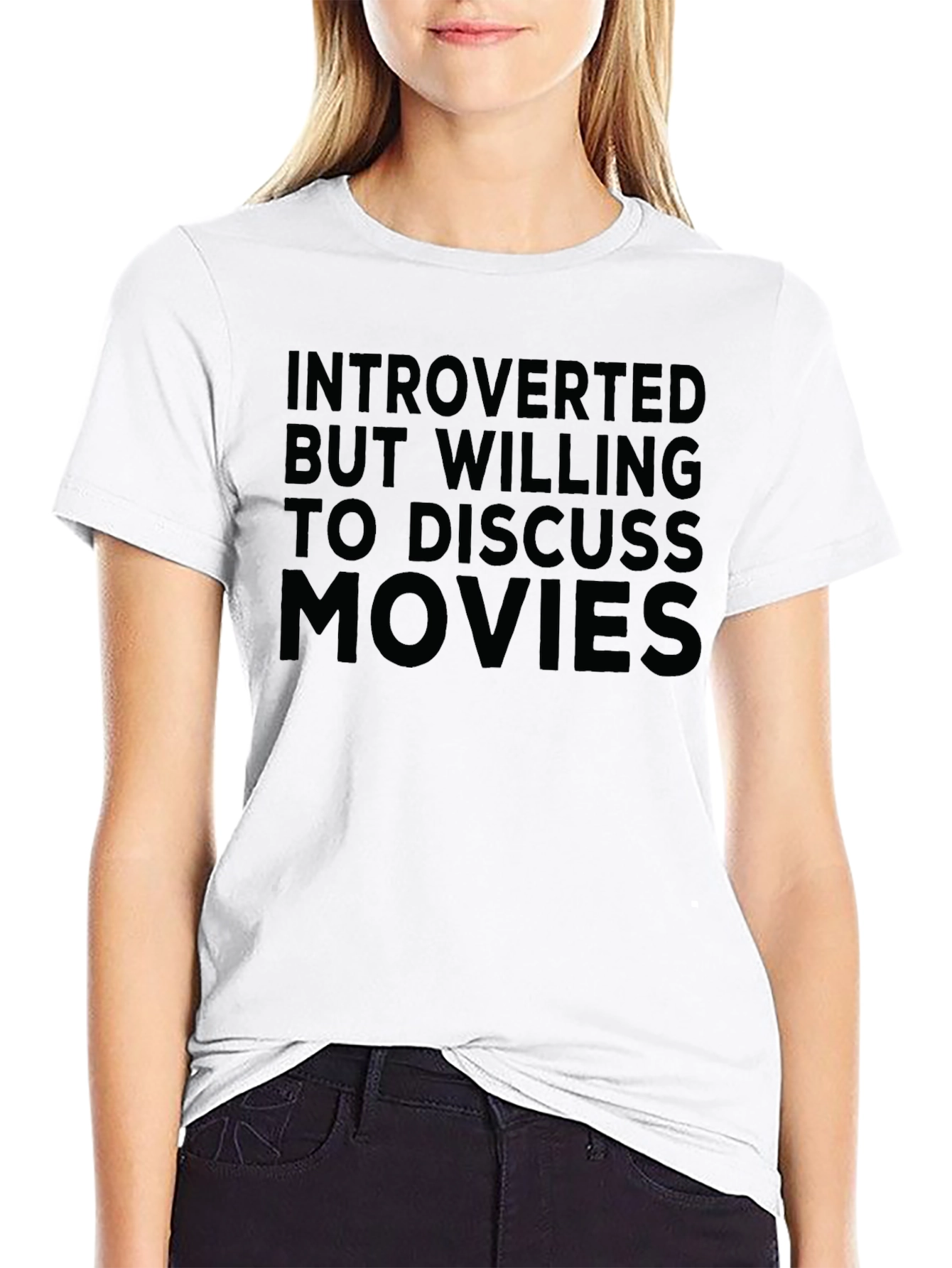 Introverted Movie Lover T-Shirt - Black Cotton Tee