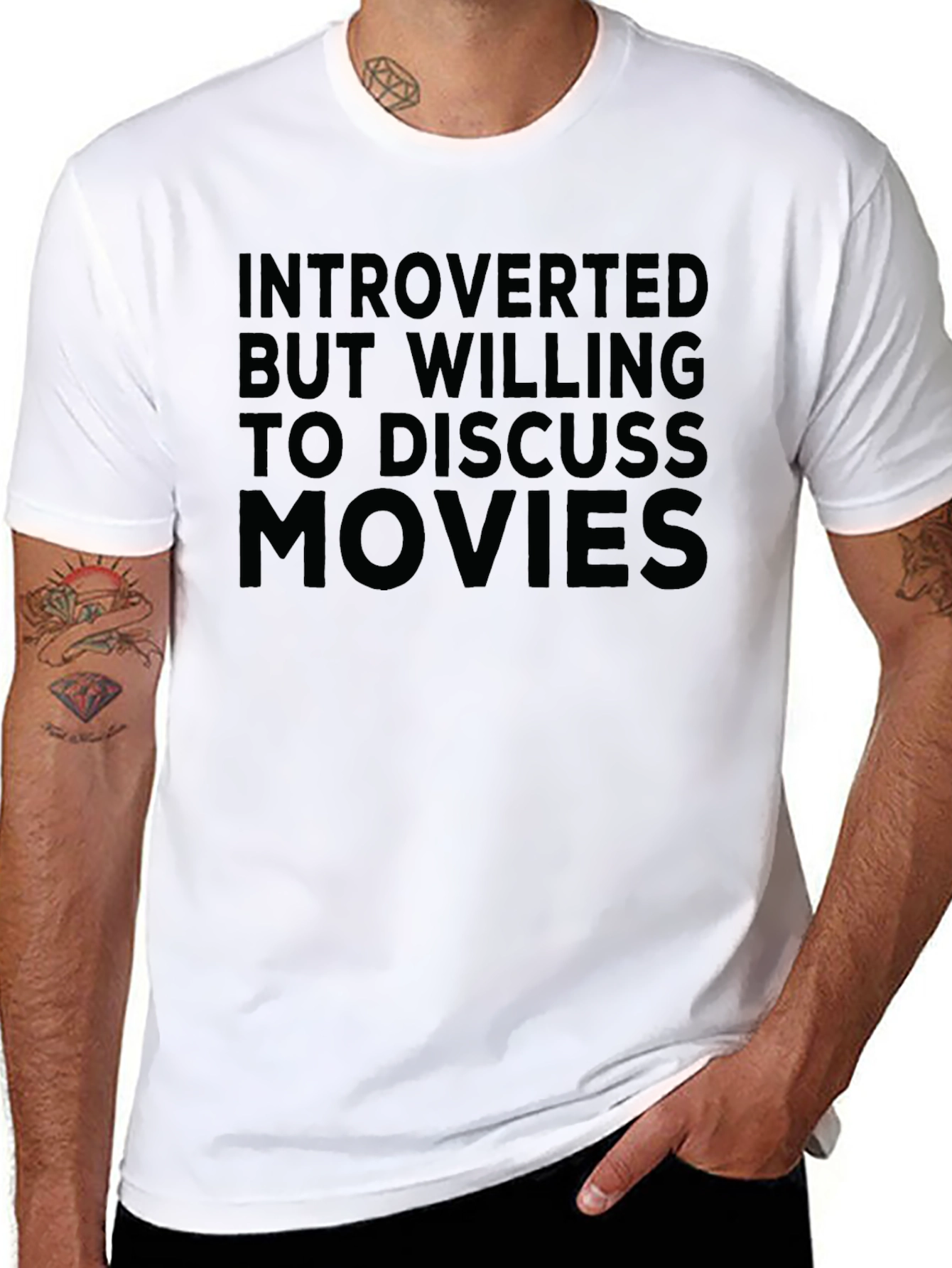 Introverted Movie Lover T-Shirt - Black Cotton Tee