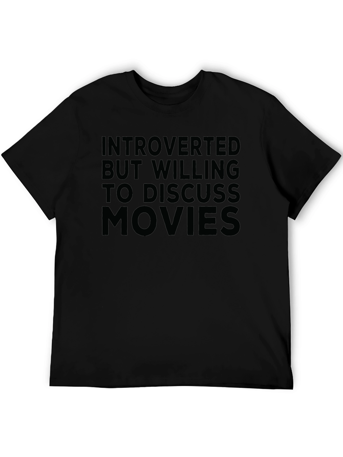 Introverted Movie Lover T-Shirt - Black Cotton Tee