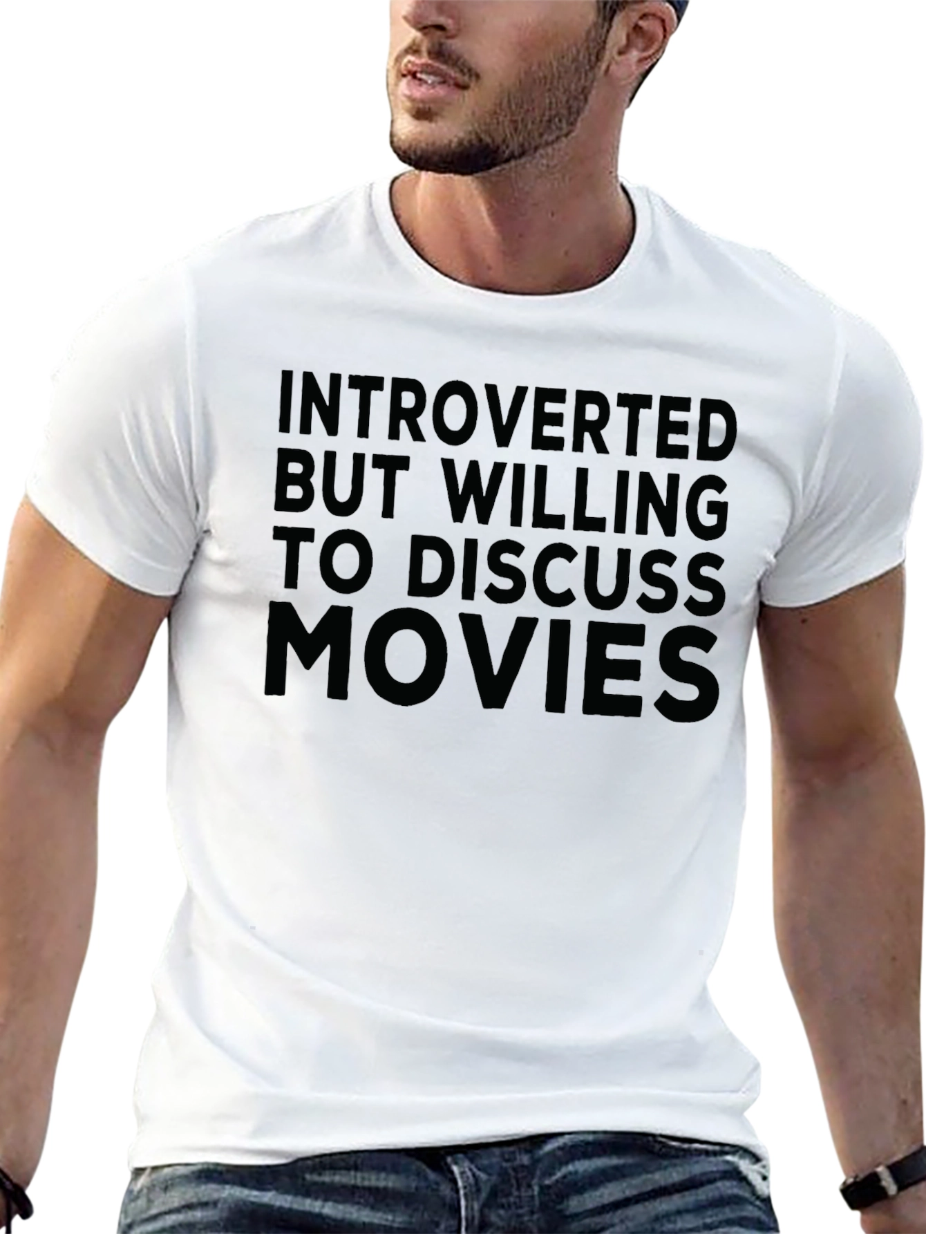 Introverted Movie Lover T-Shirt - Black Cotton Tee